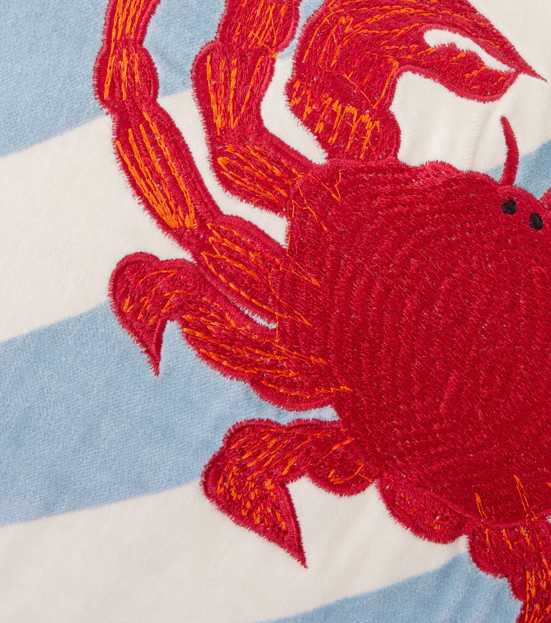 Crab striped cotton velvet cushion | Les-Ottomans
