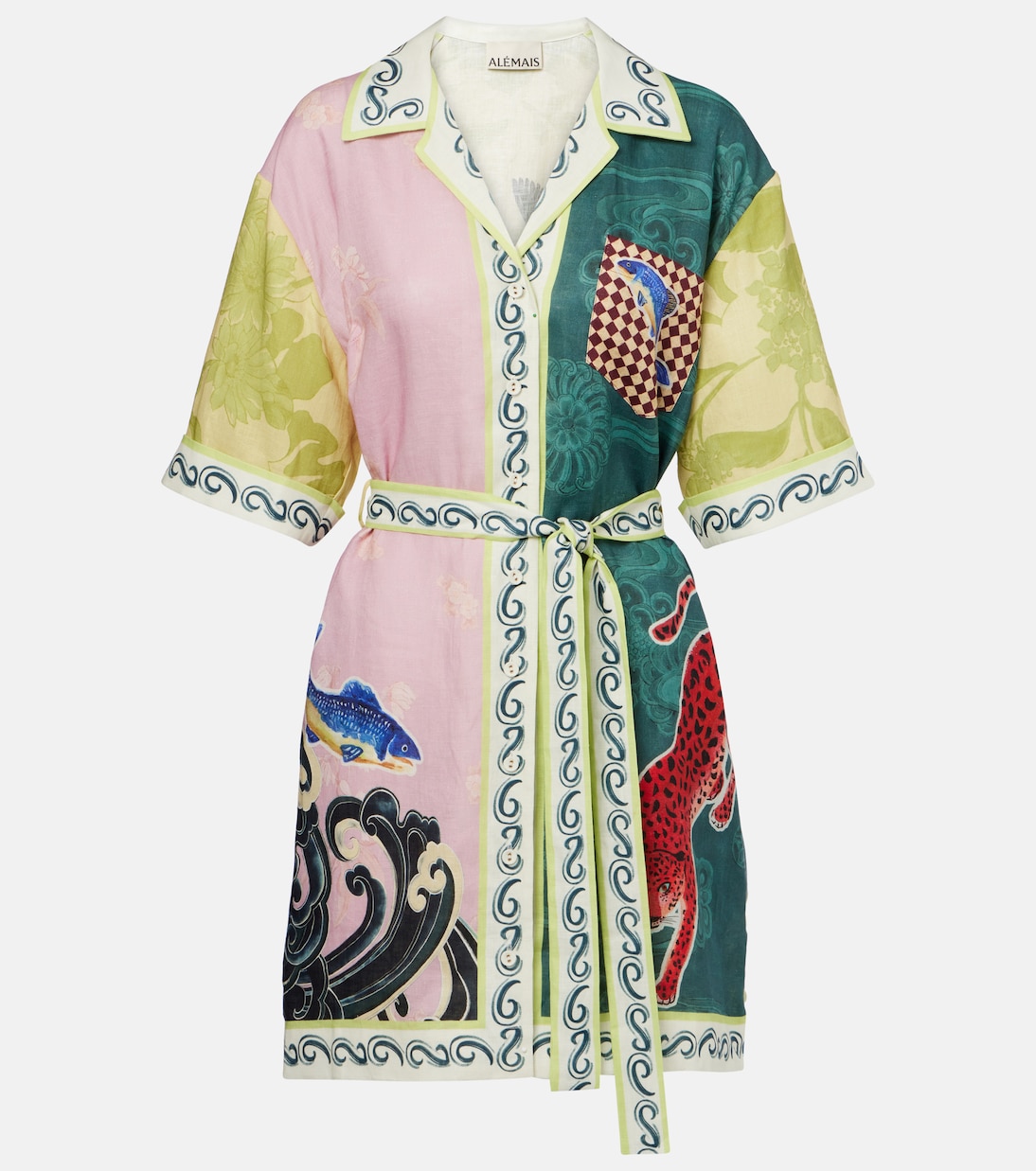 Rochester belted linen minidress | Alémais