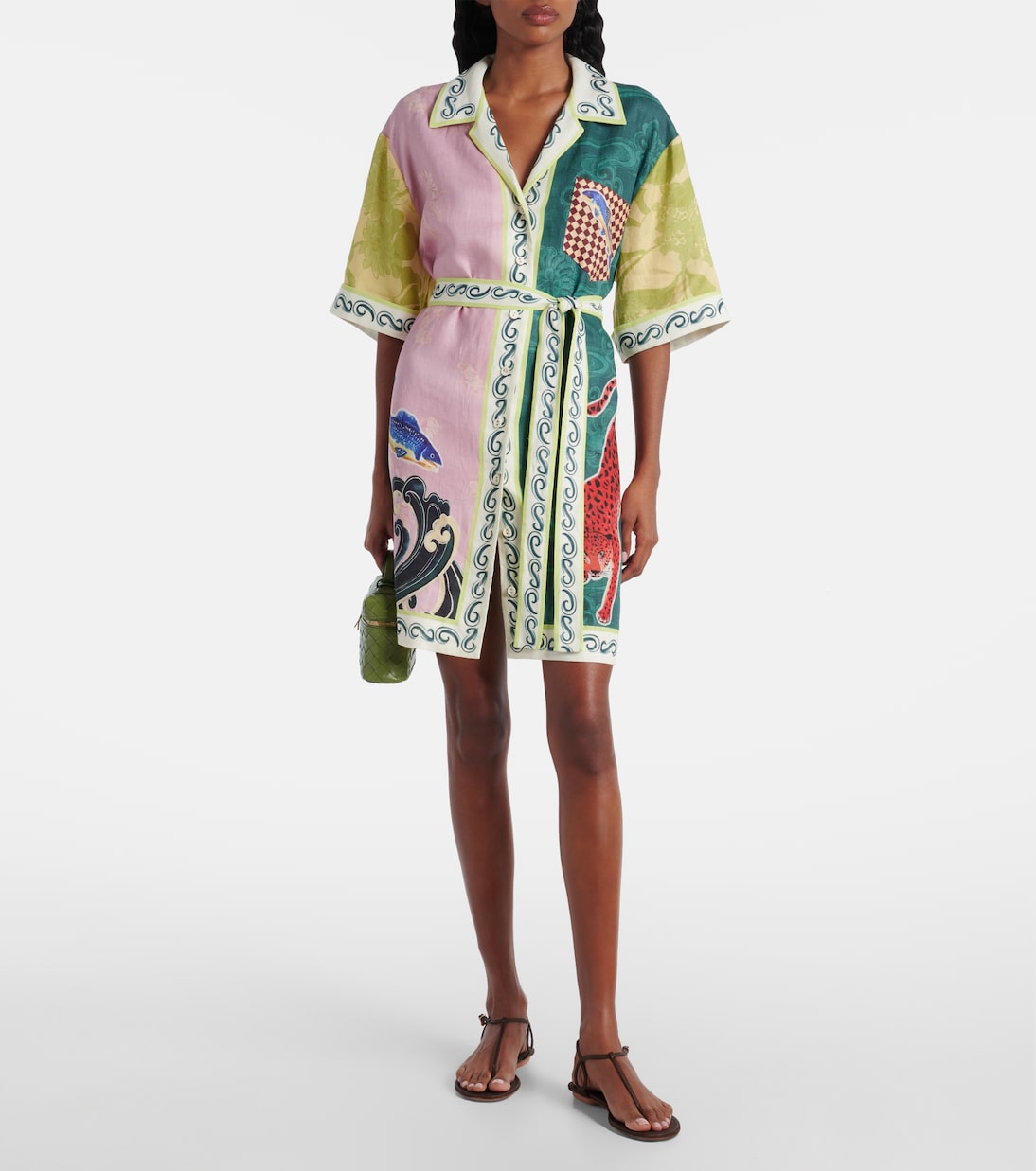 Rochester belted linen minidress | Alémais