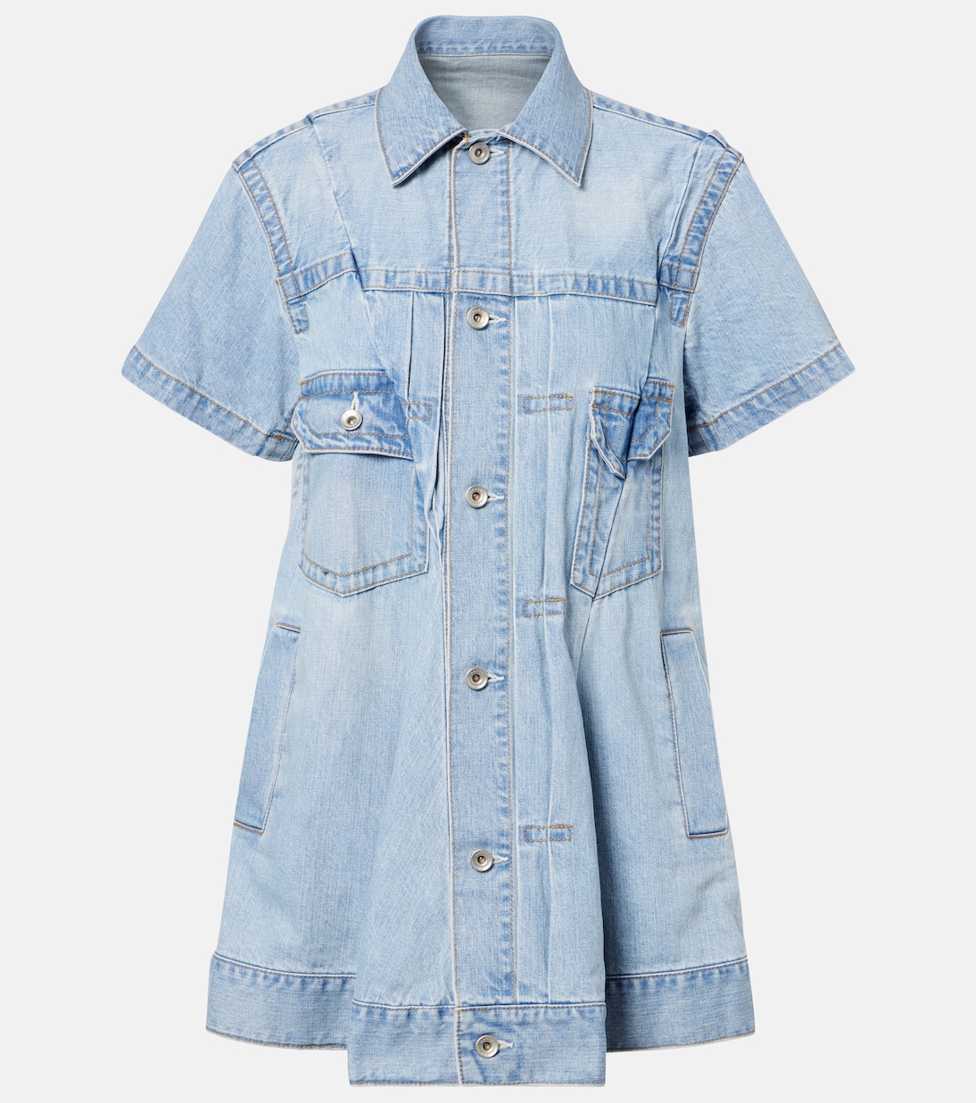 Vestido corto de denim deconstruido | Sacai