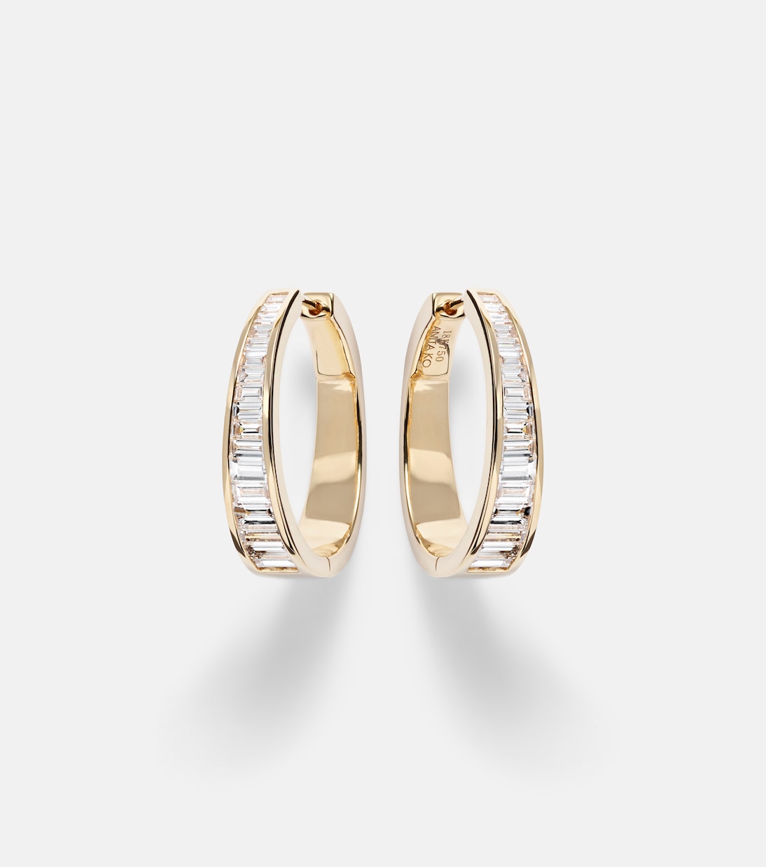 Orecchini a cerchio Meryl Classic in oro 18kt con diamanti | Anita Ko