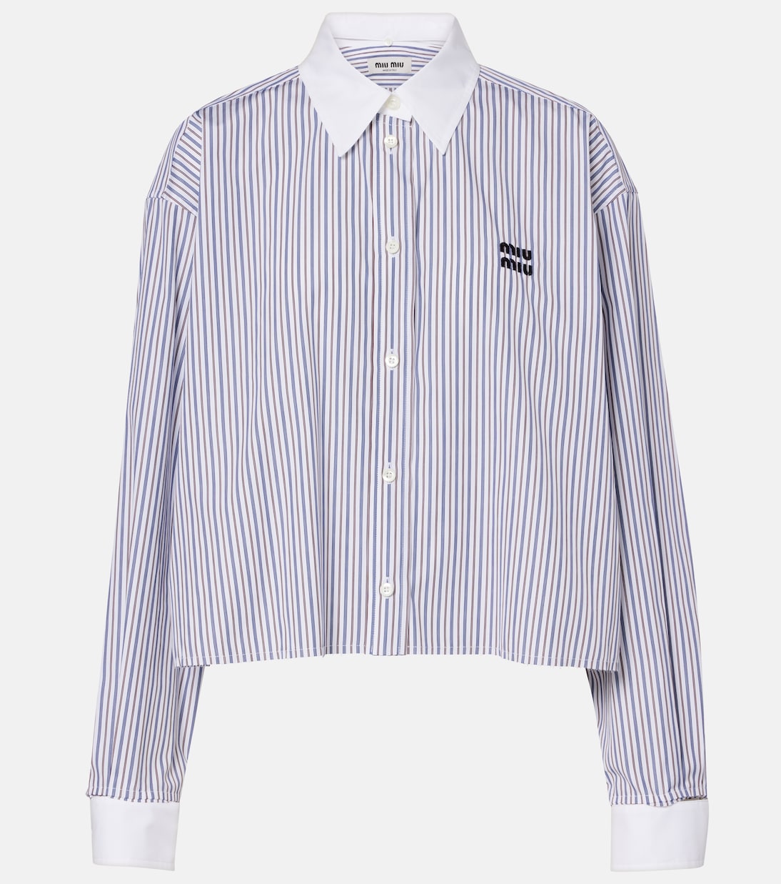 Striped cotton poplin shirt | Miu Miu