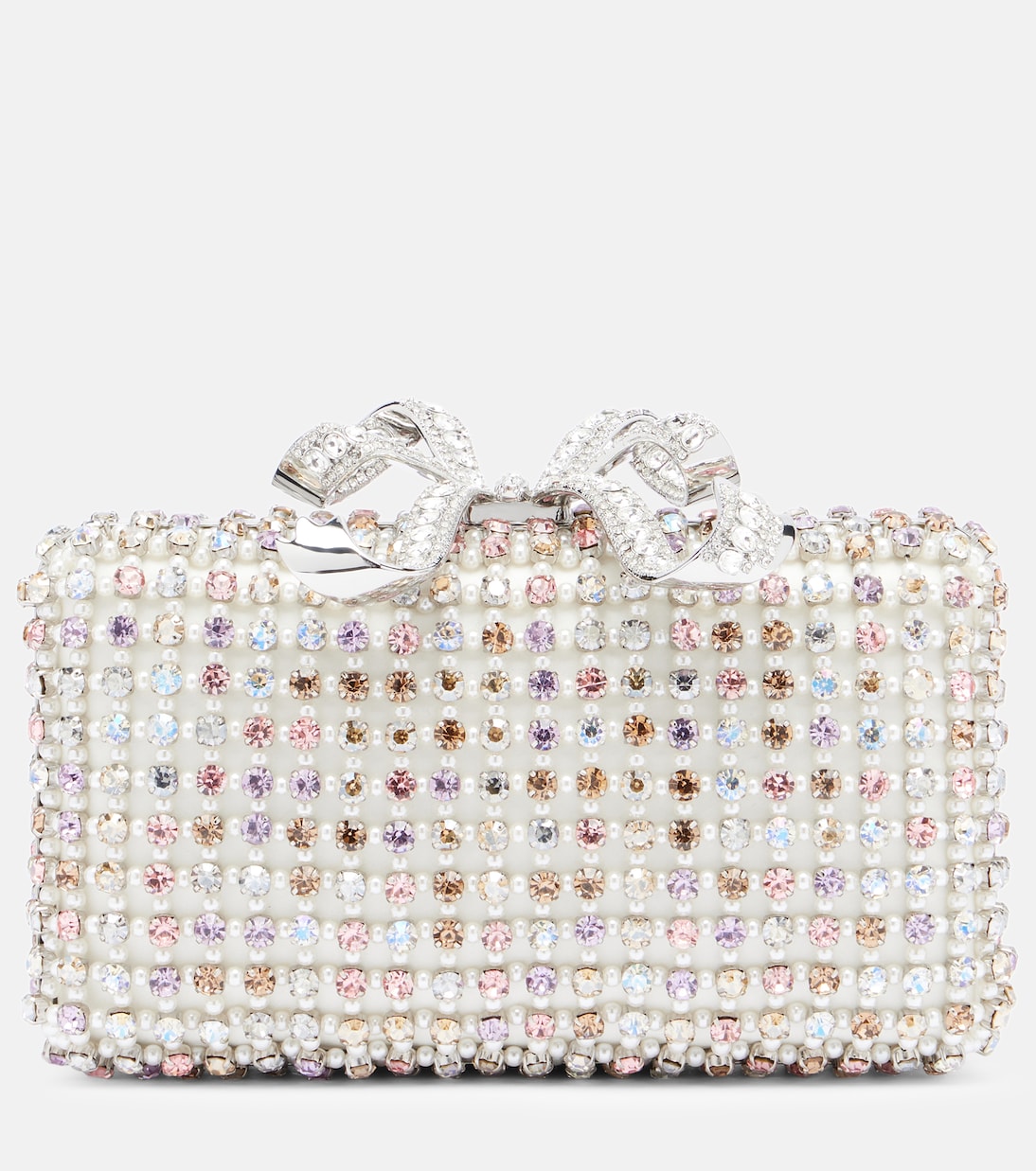 Bow Mini crystal-embellished clutch | Self-Portrait