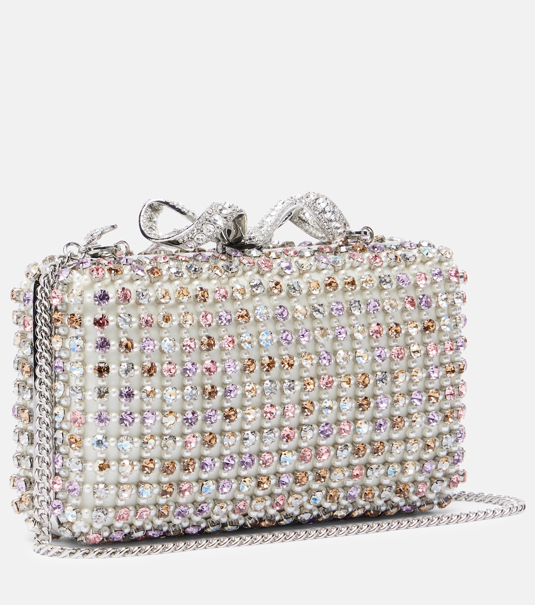 Bow Mini crystal-embellished clutch | Self-Portrait
