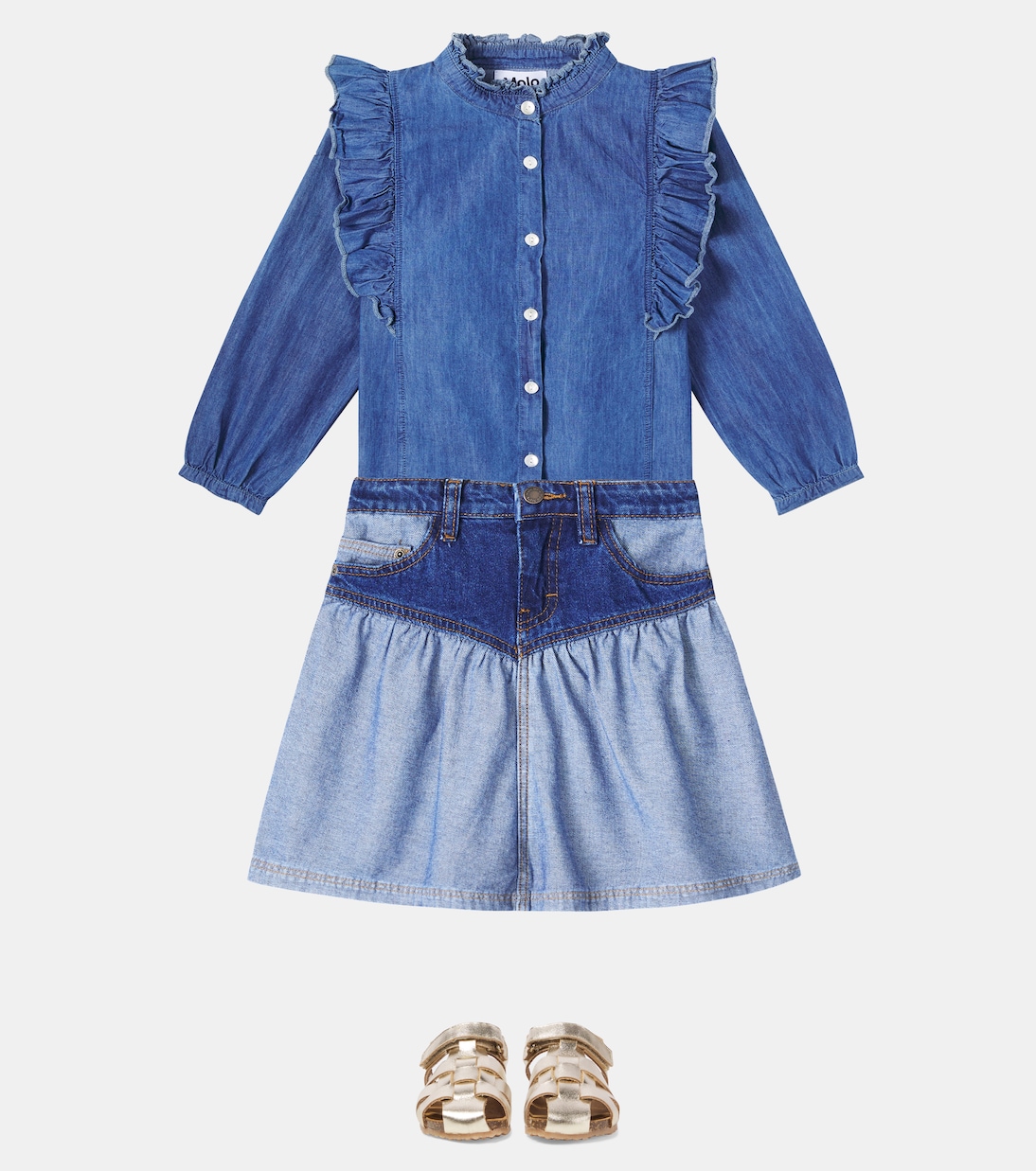 Becca paneled denim skirt | Molo
