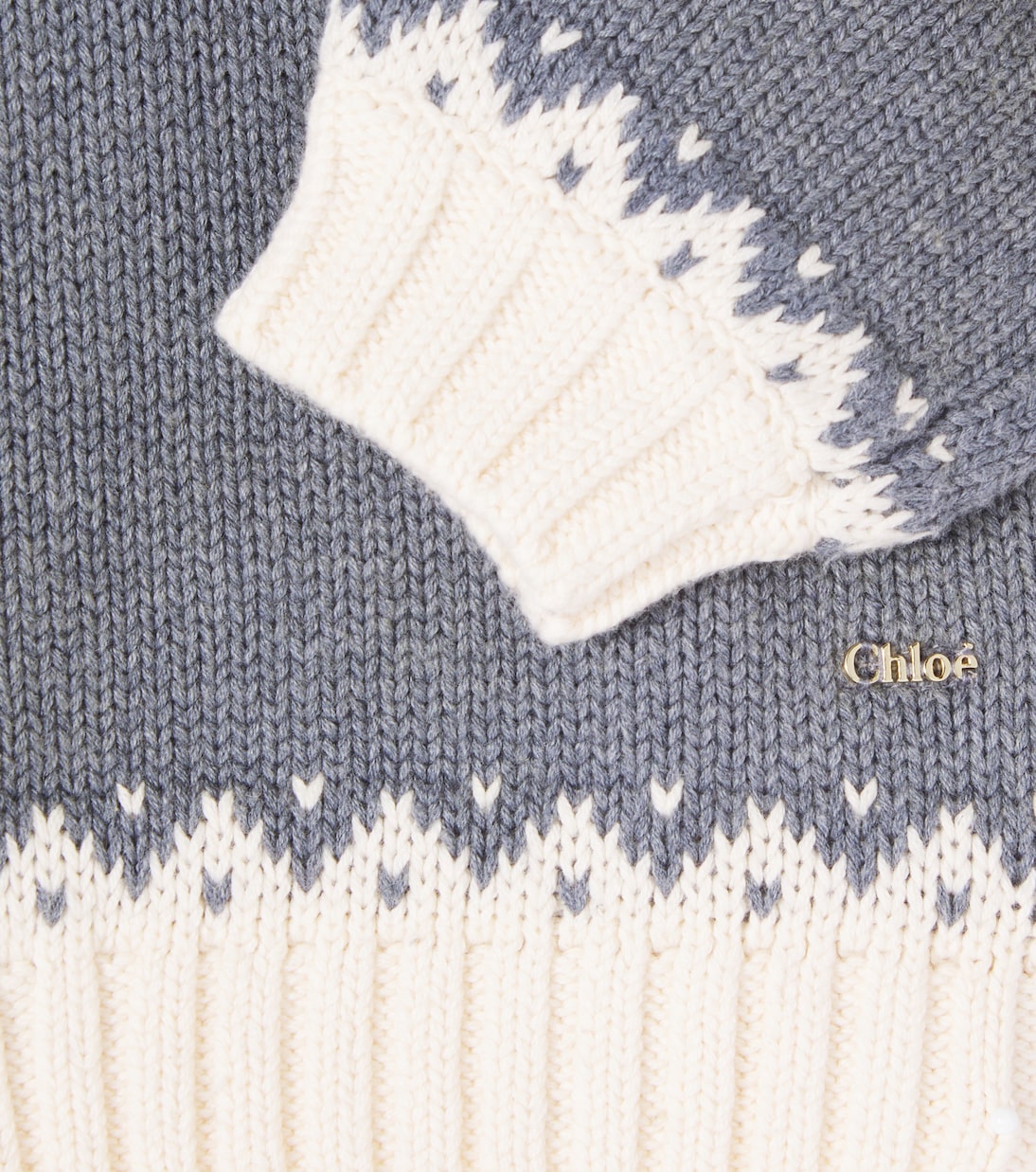 Intarsia cotton and wool sweater | Chloé Kids
