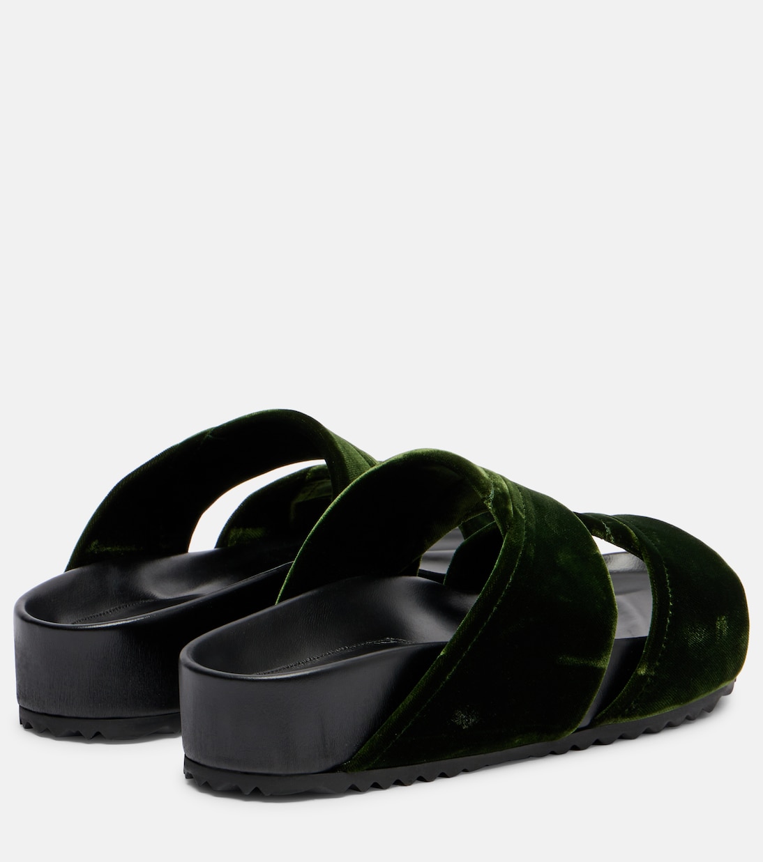 Leather-trimmed velvet slides | Dries Van Noten
