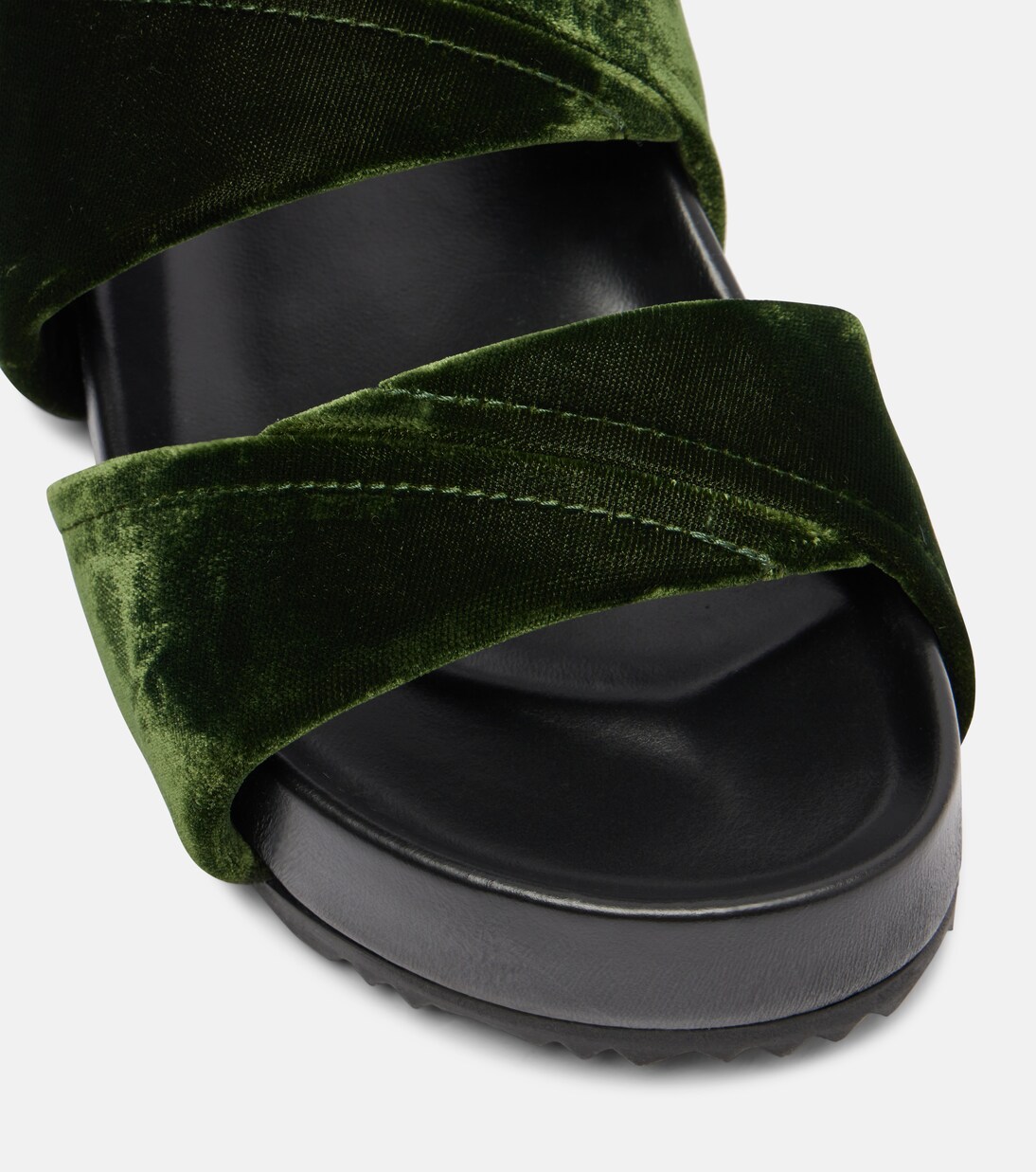 Leather-trimmed velvet slides | Dries Van Noten