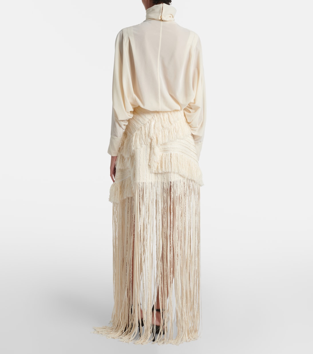 Ruched velvet turtleneck top | Xu Zhi
