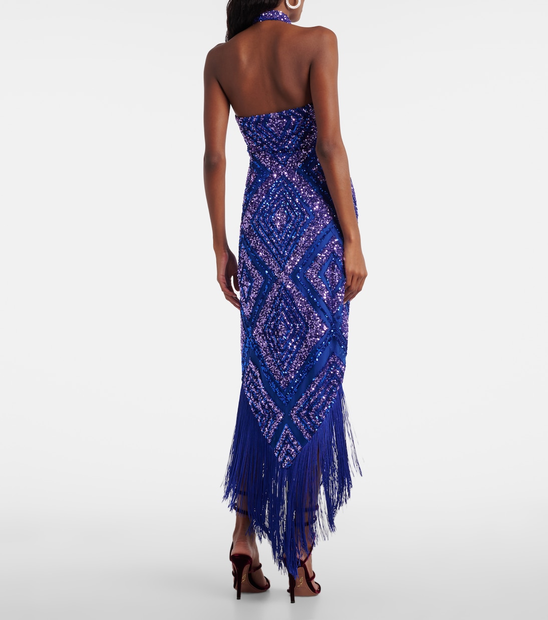Nina fringed sequined maxi dress | Taller Marmo