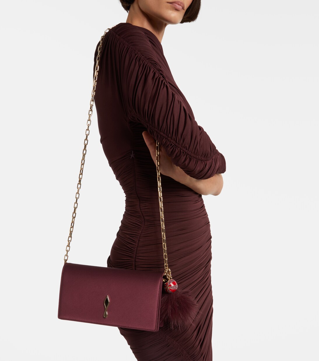 Bettina crêpe satin clutch | Christian Louboutin