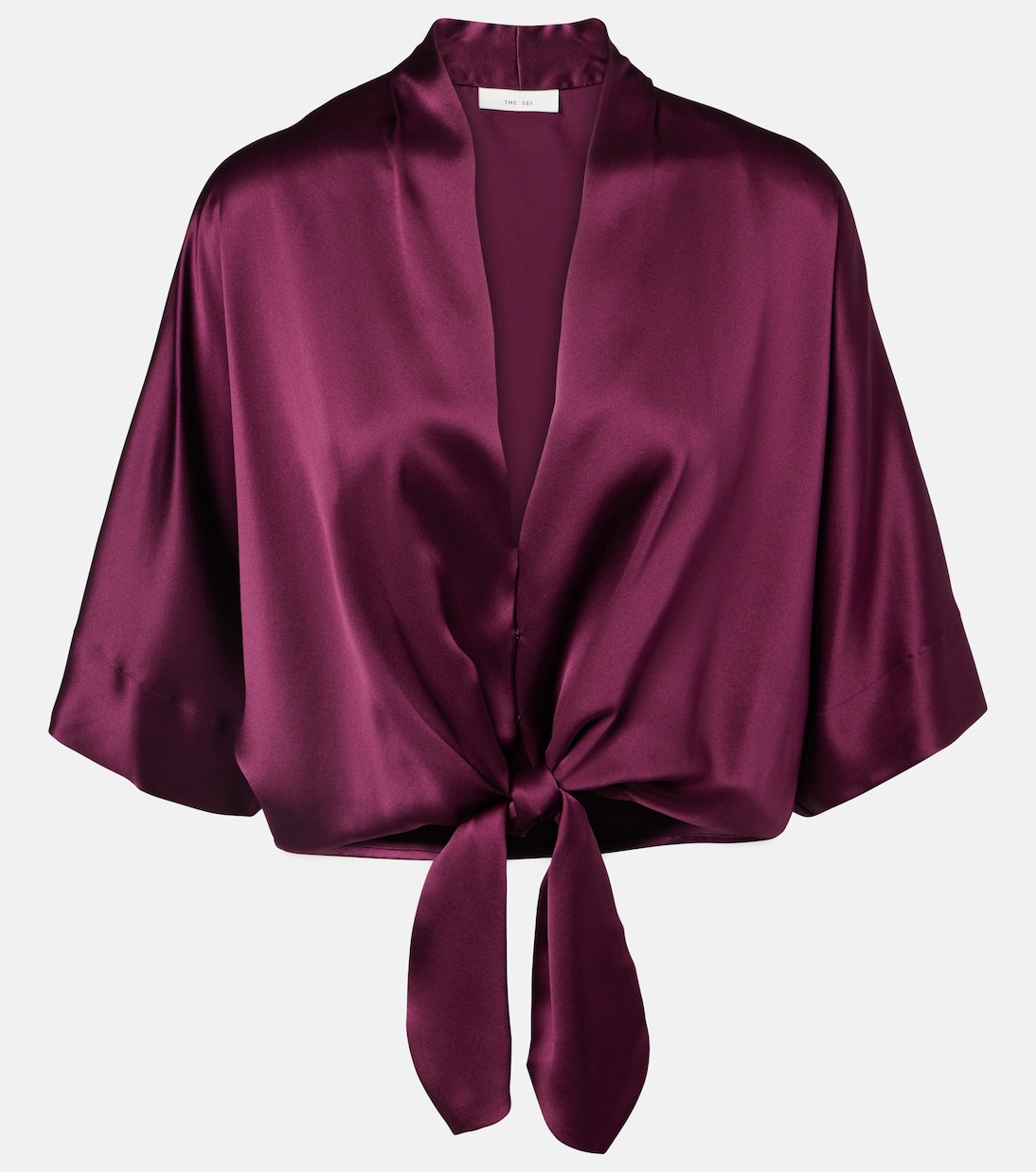 Cropped silk charmeuse top | The Sei