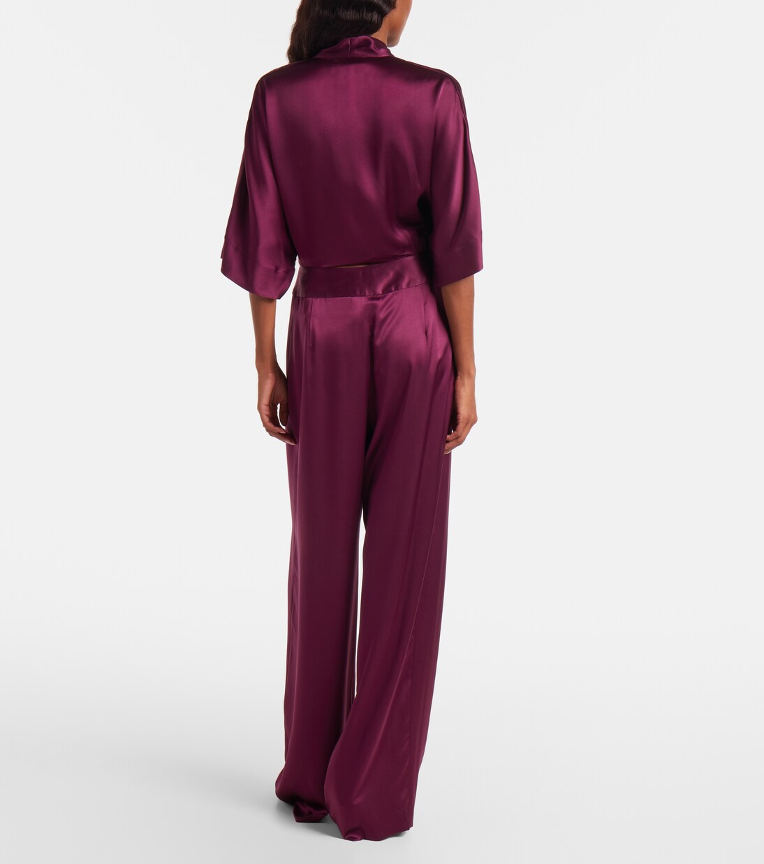 Cropped silk charmeuse top | The Sei