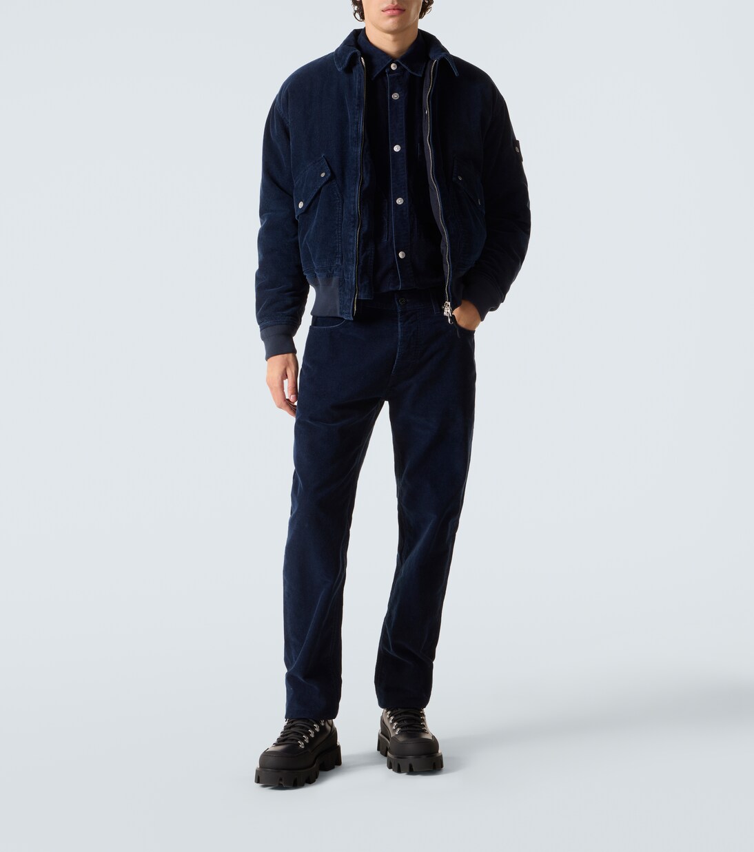 Compass cotton-blend corduroy overshirt | Stone Island