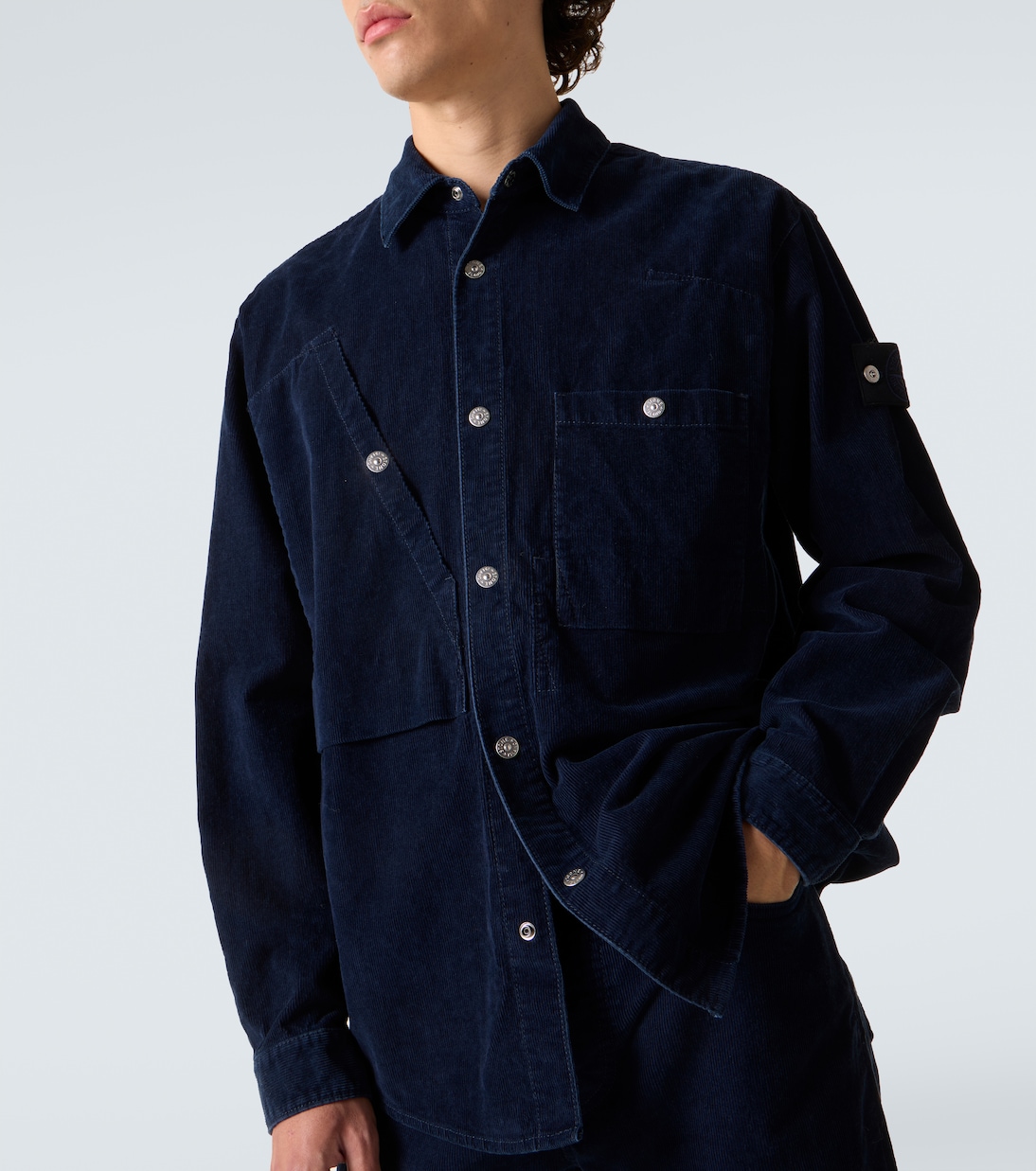 Compass cotton-blend corduroy overshirt | Stone Island