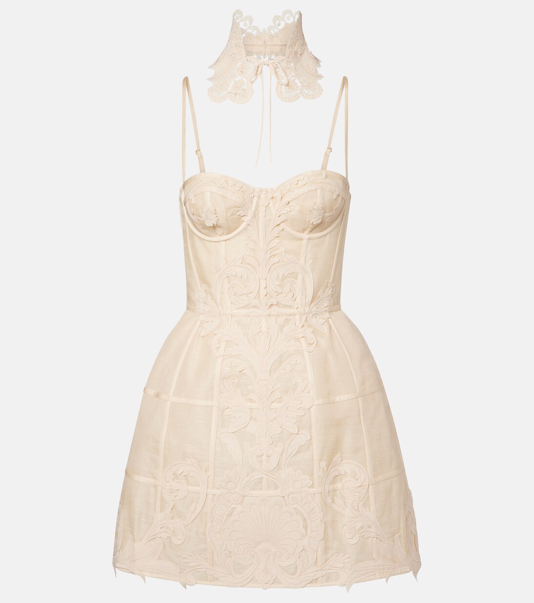 Rebellion linen and silk bustier dress | Zimmermann