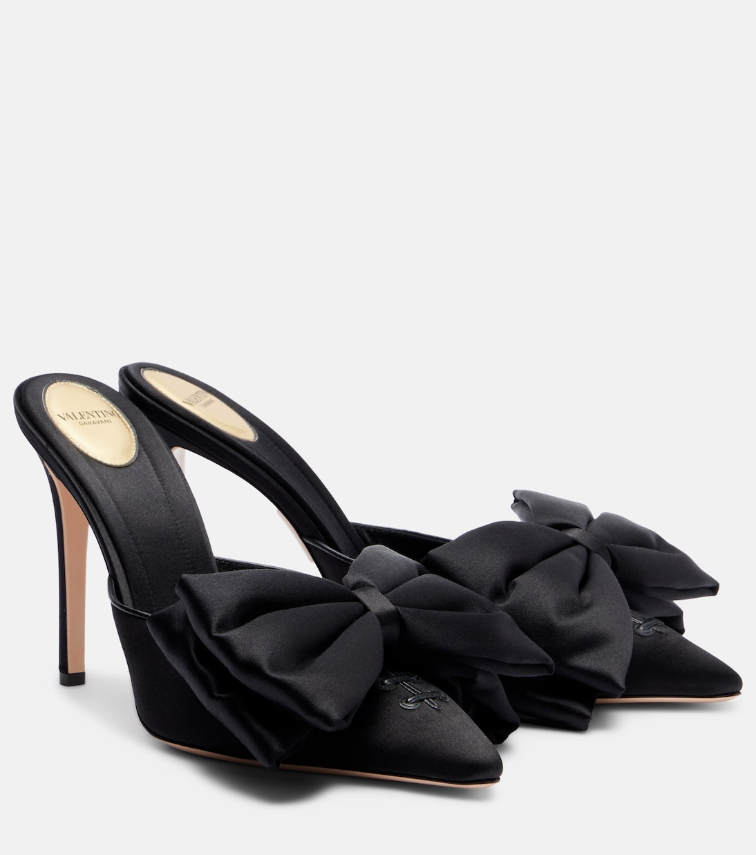 Mules Yolande 105 en satin | Valentino Garavani