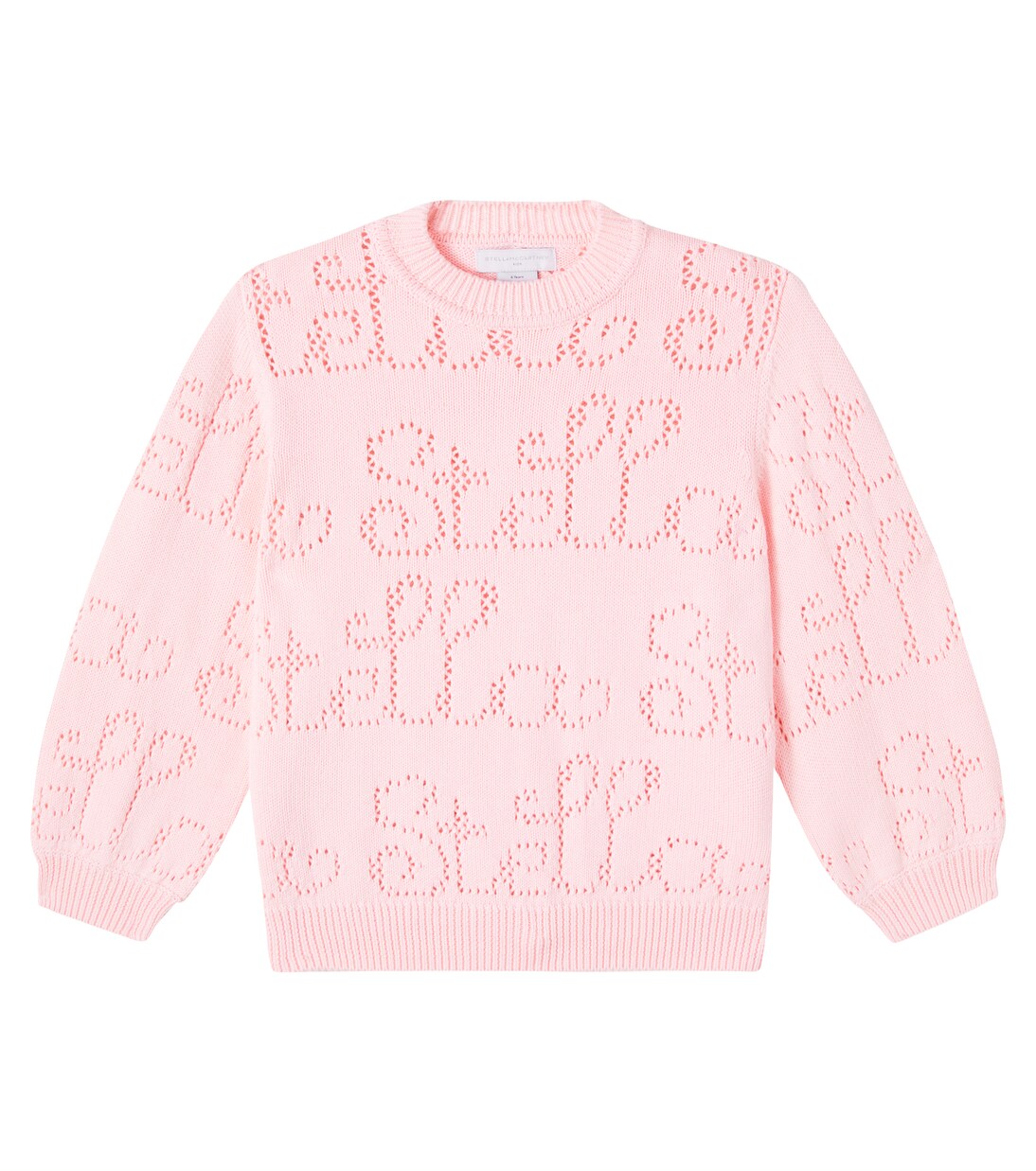 Logo open-knit cotton sweater | Stella McCartney Kids