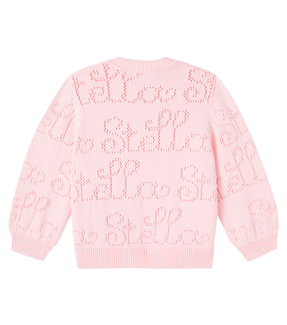 Logo open-knit cotton sweater | Stella McCartney Kids
