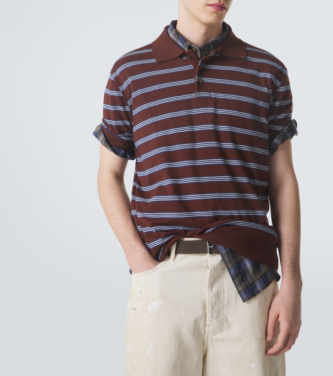 Striped cotton polo shirt | Moncler