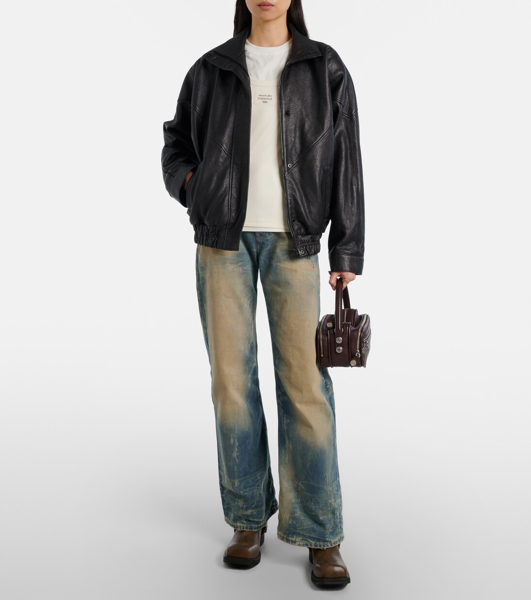 Layered logo cotton-blend T-shirt | Acne Studios