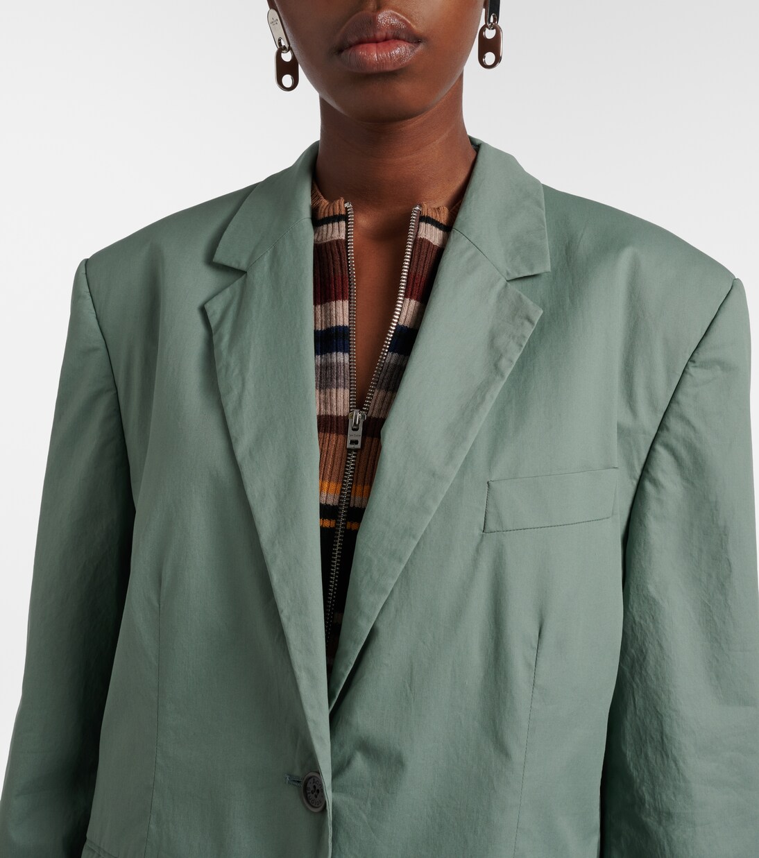 Scarf-detail oversized cotton twill blazer | Acne Studios