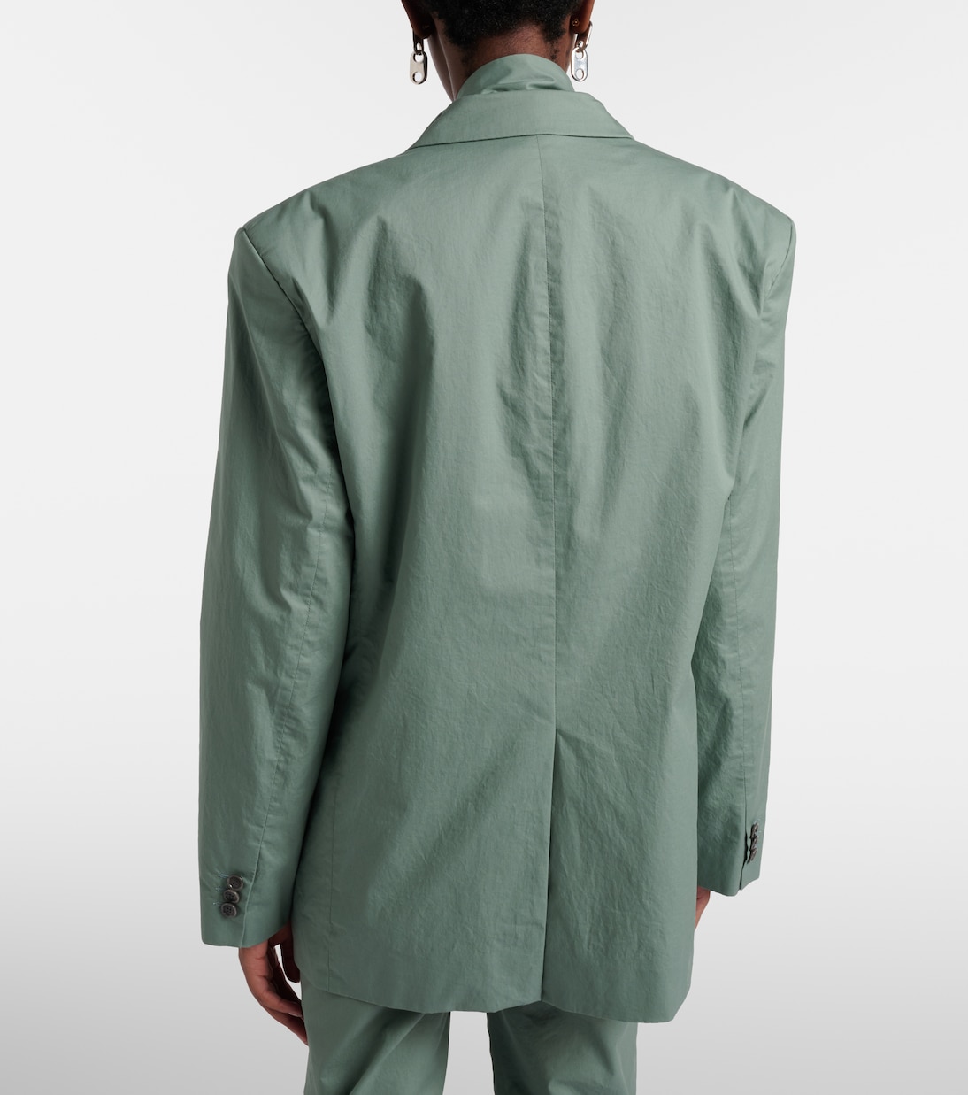 Scarf-detail oversized cotton twill blazer | Acne Studios