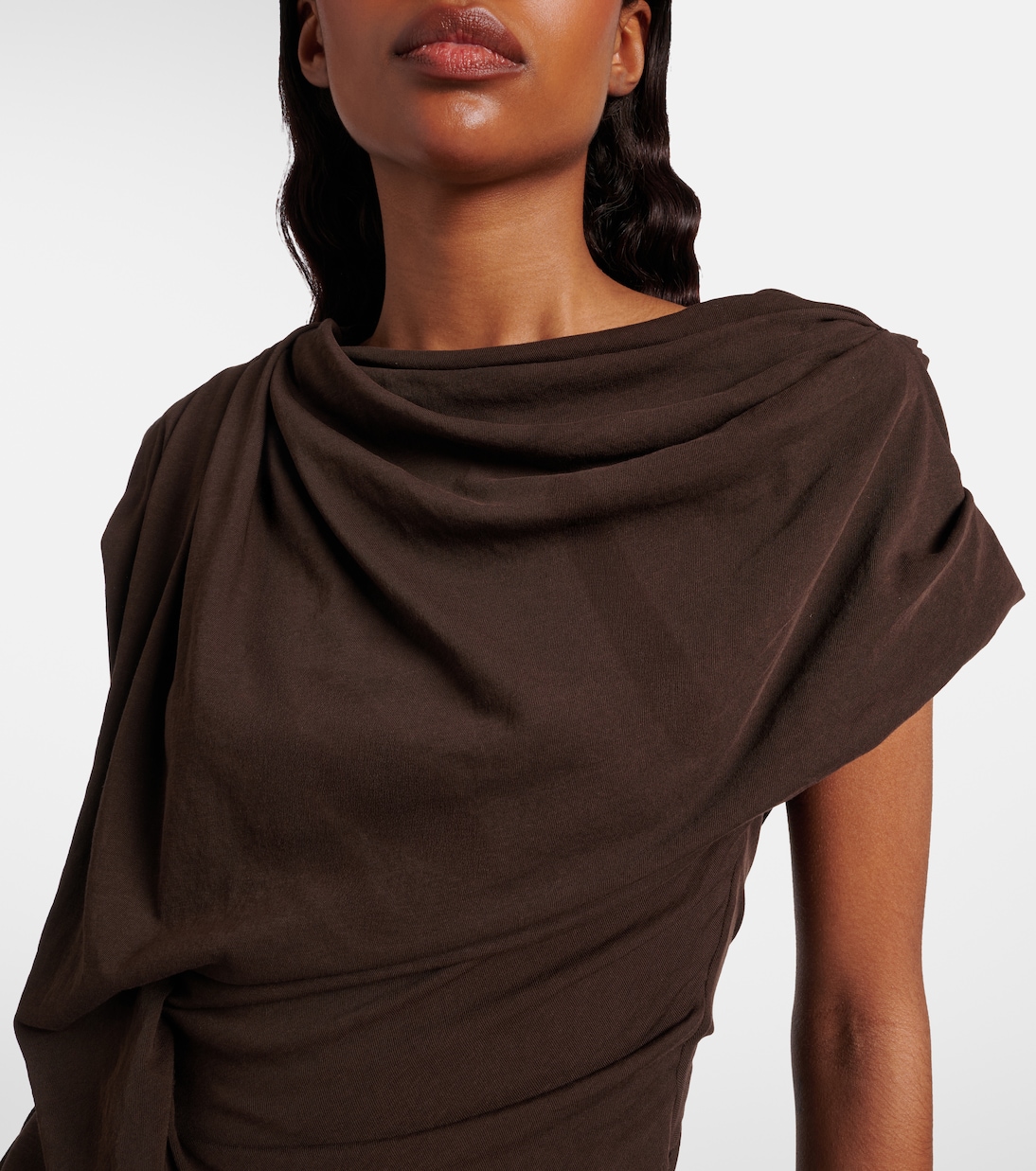 Draped cotton-blend minidress | Entire Studios