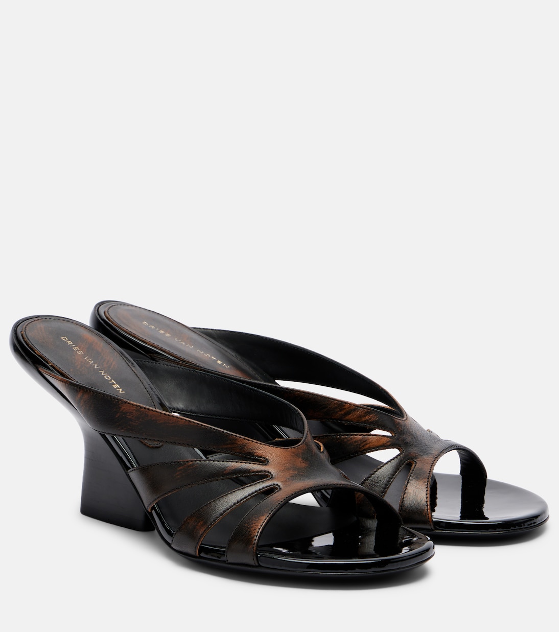Distressed leather mules | Dries Van Noten