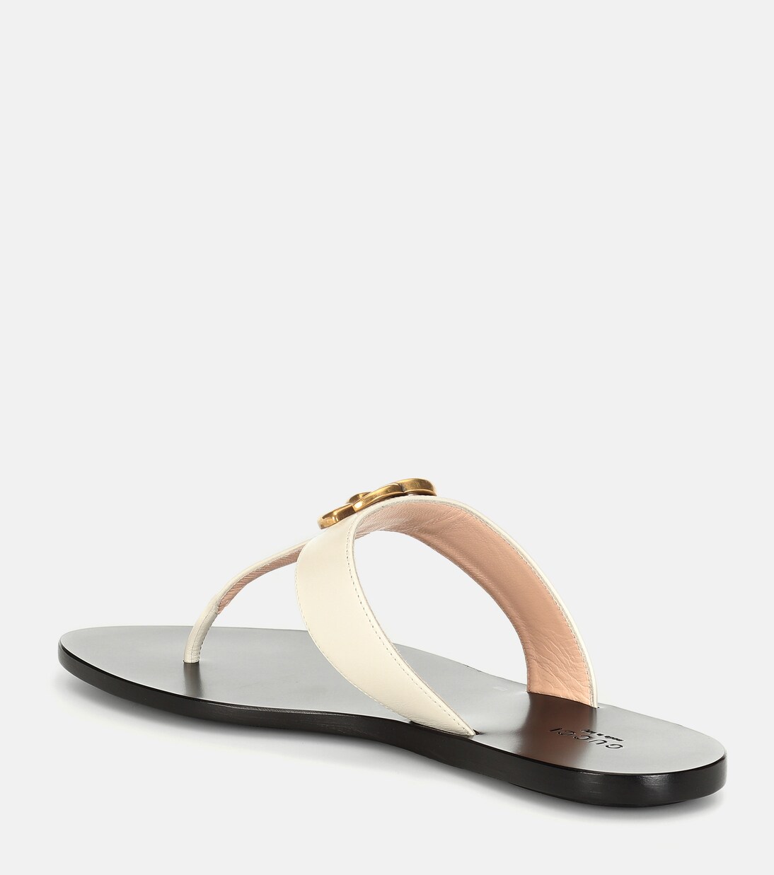 Double G leather thong sandals in white Gucci Mytheresa