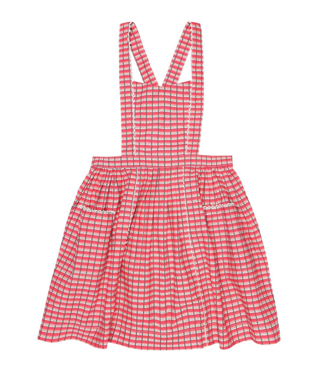 Donnington checked pinafore dress | Caramel