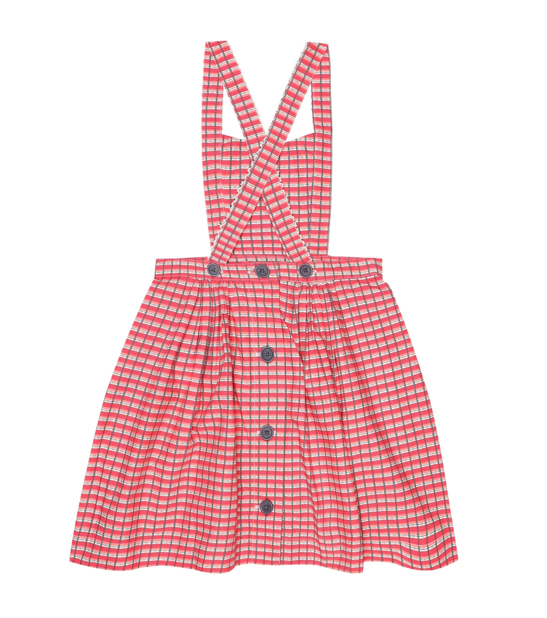 Donnington checked pinafore dress | Caramel