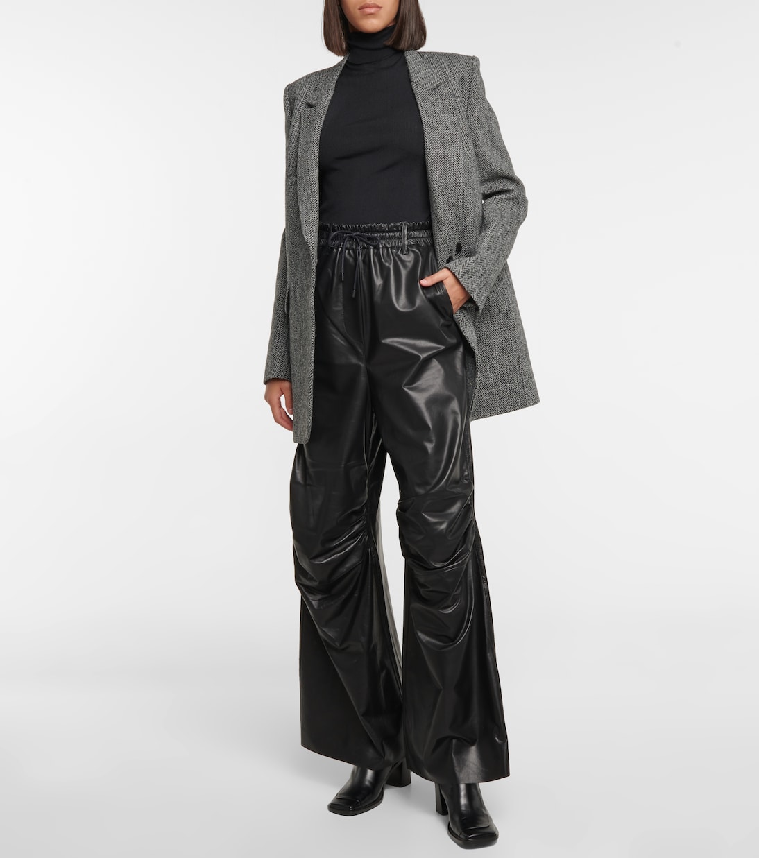 Gines wide-leg leather sweatpants | Petar Petrov
