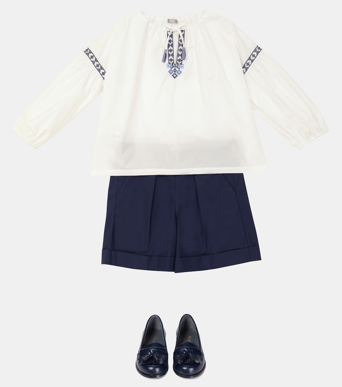 Blusa in cotone con ricamo | Il Gufo
