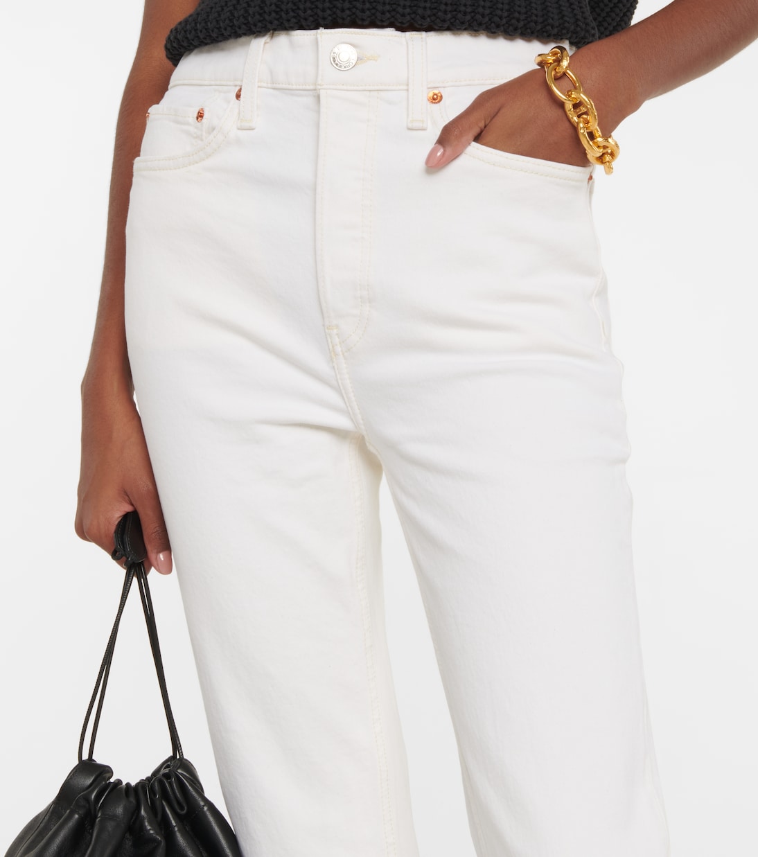 Jeans skinny de tiro alto cropped | Re/Done