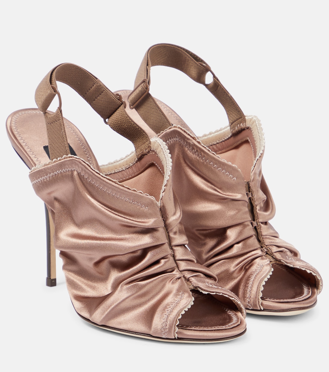 Slingback-Sandalen aus Satin | Dolce&Gabbana