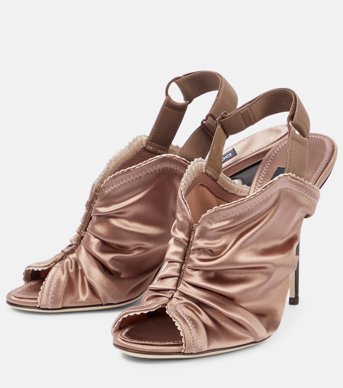 Slingback-Sandalen aus Satin | Dolce&Gabbana