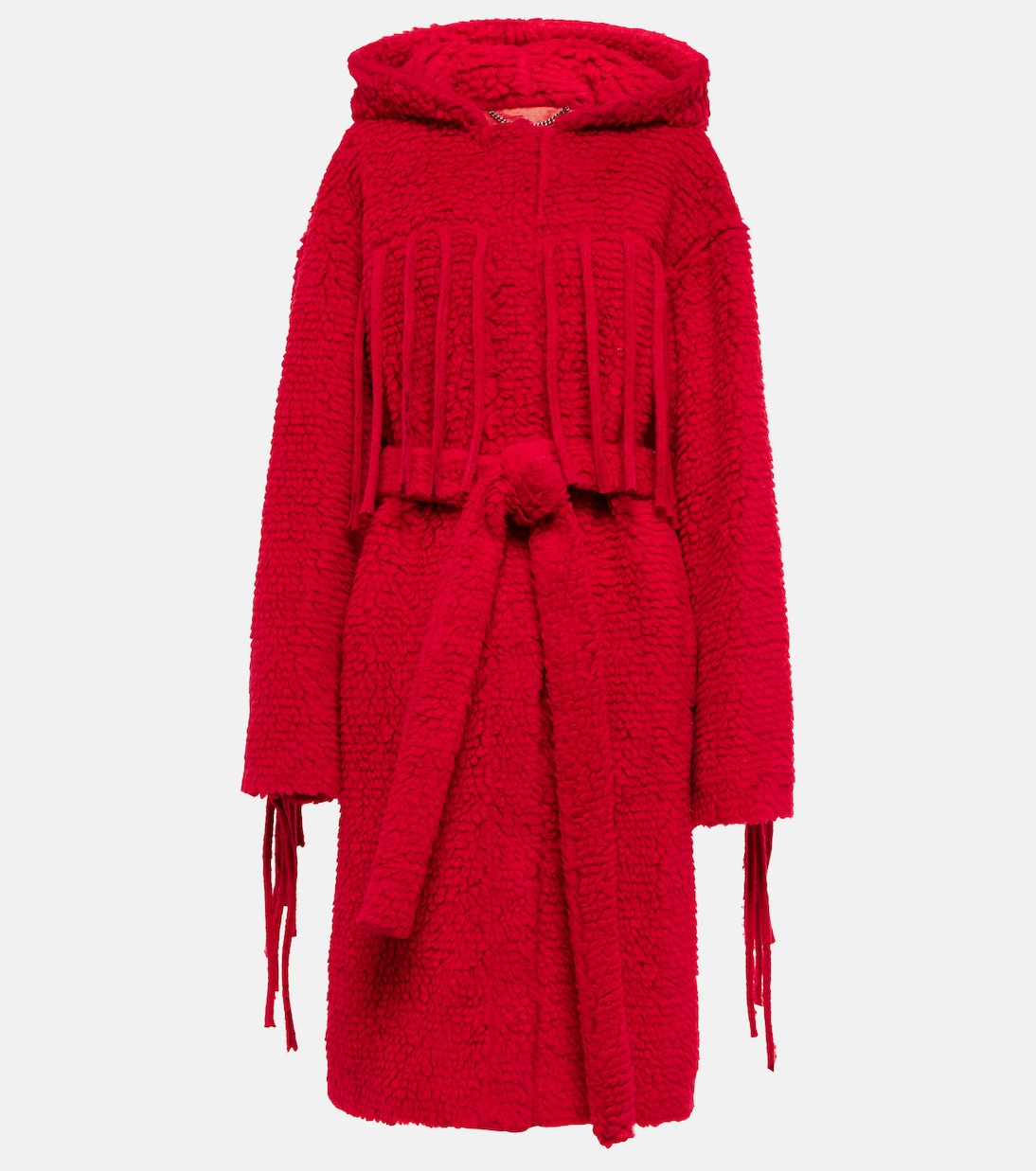 Abrigo Teddy con capucha y flecos | Stella McCartney