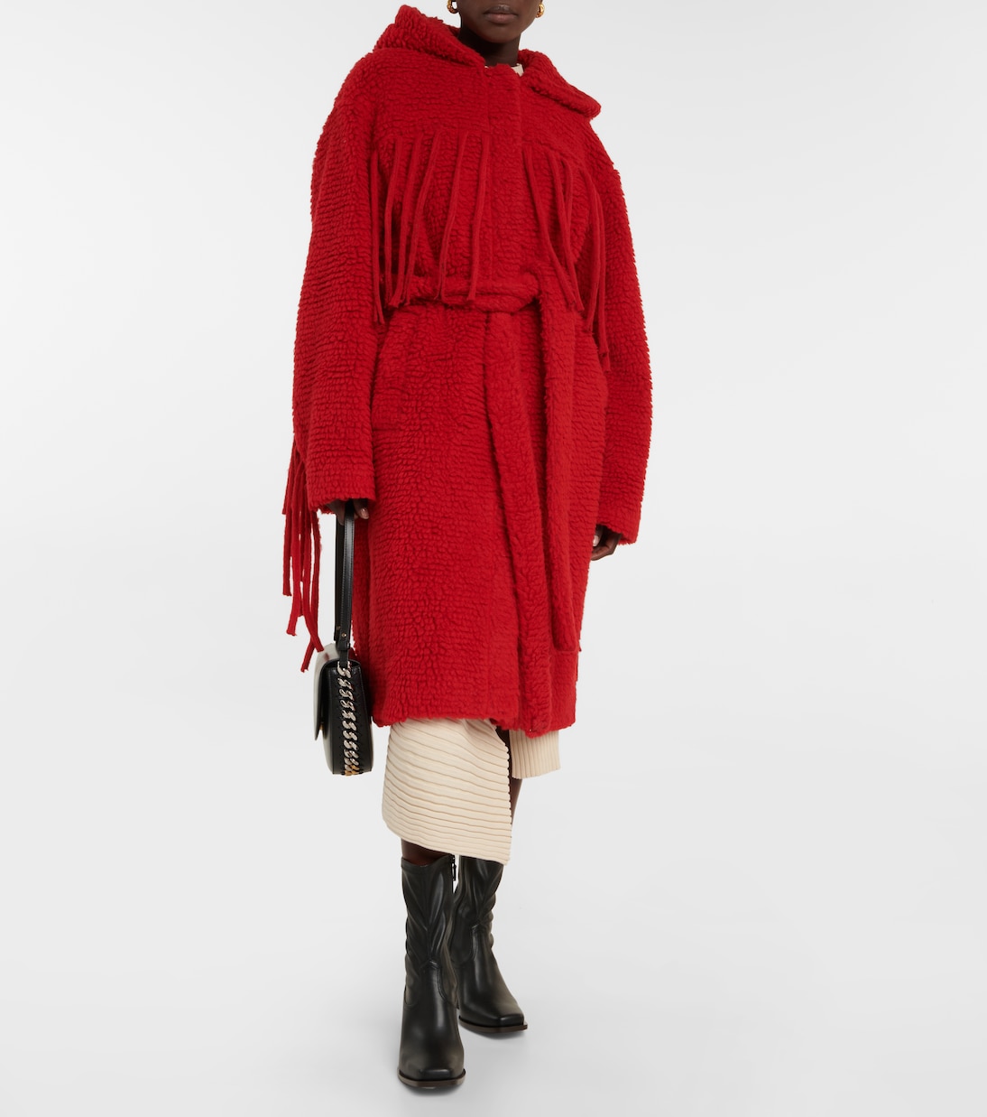 Abrigo Teddy con capucha y flecos | Stella McCartney