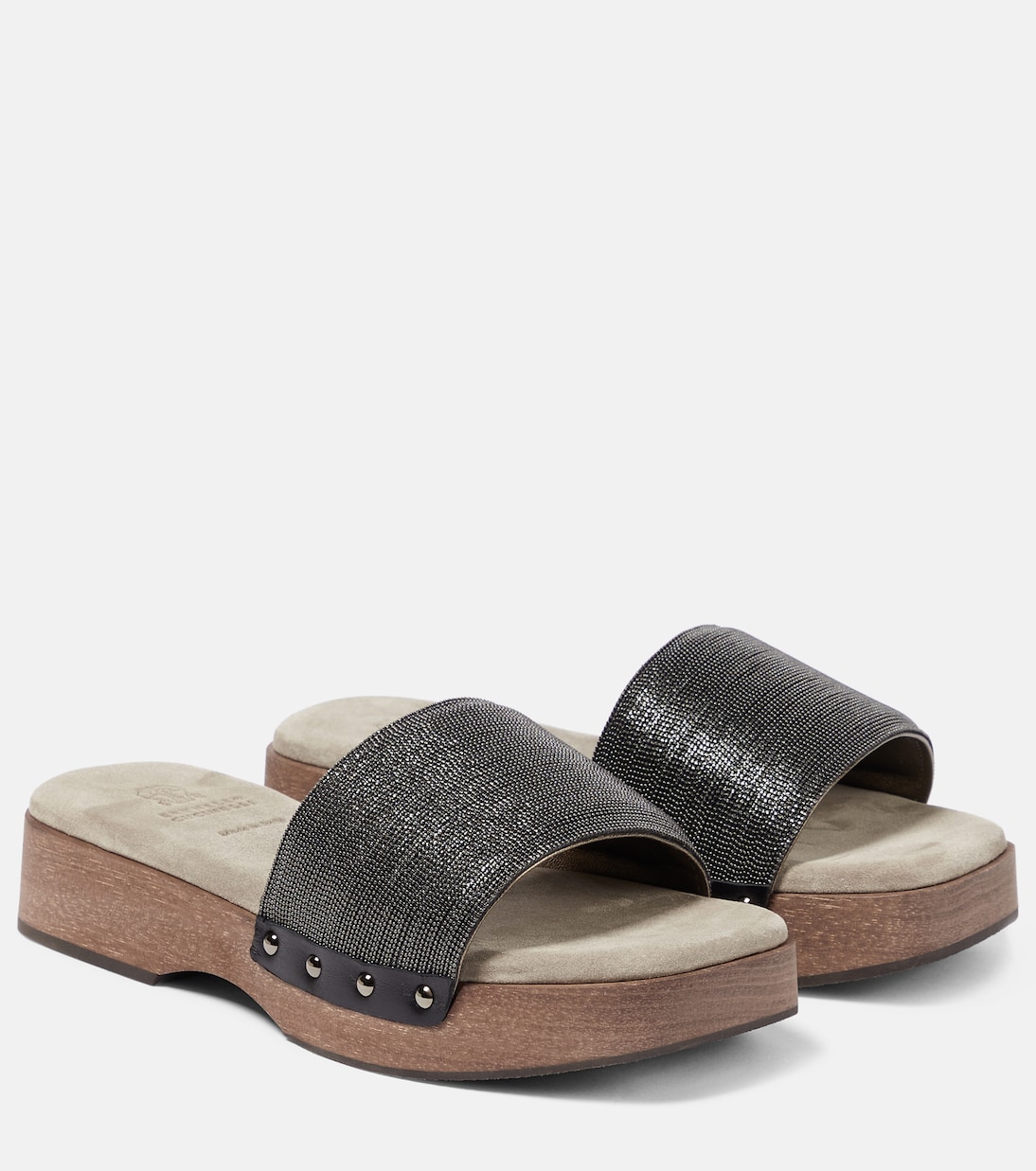 Embellished clog slides | Brunello Cucinelli
