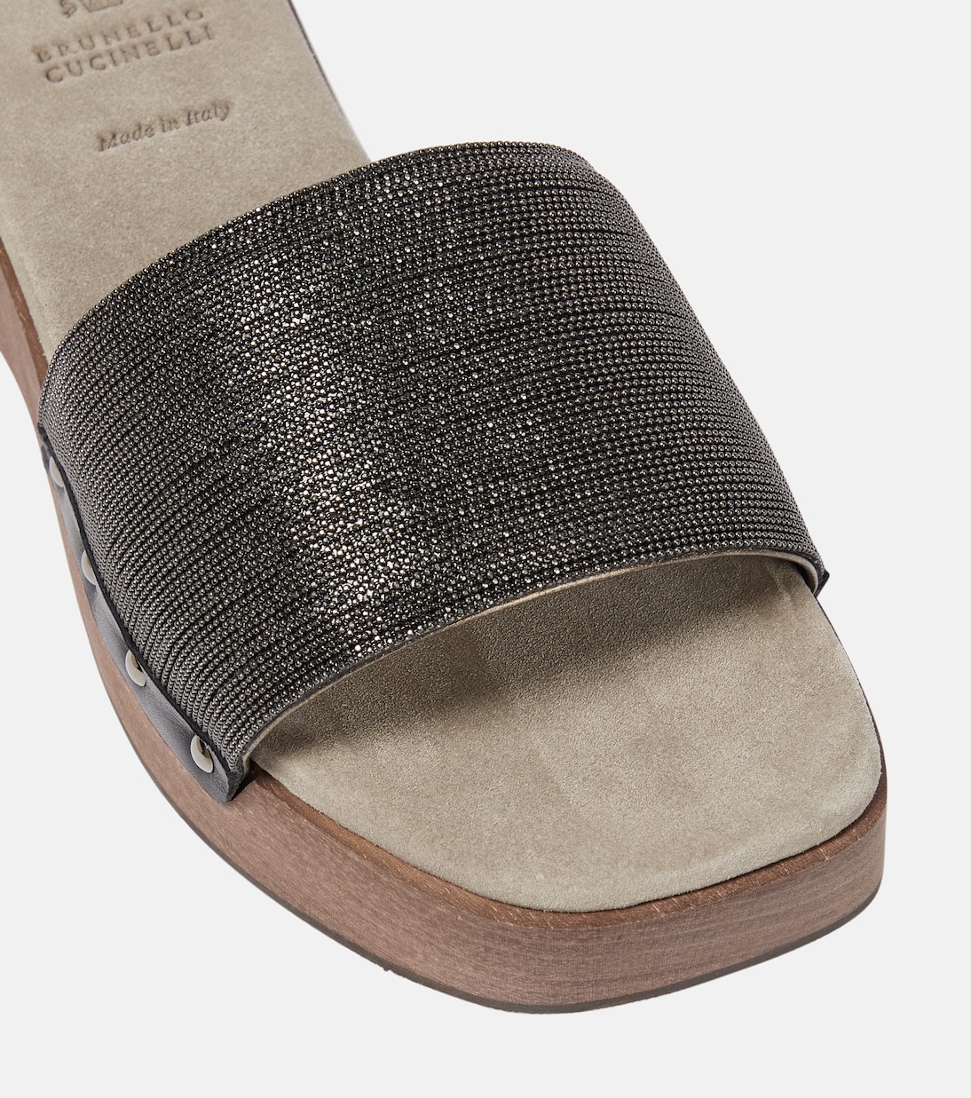 Embellished clog slides | Brunello Cucinelli