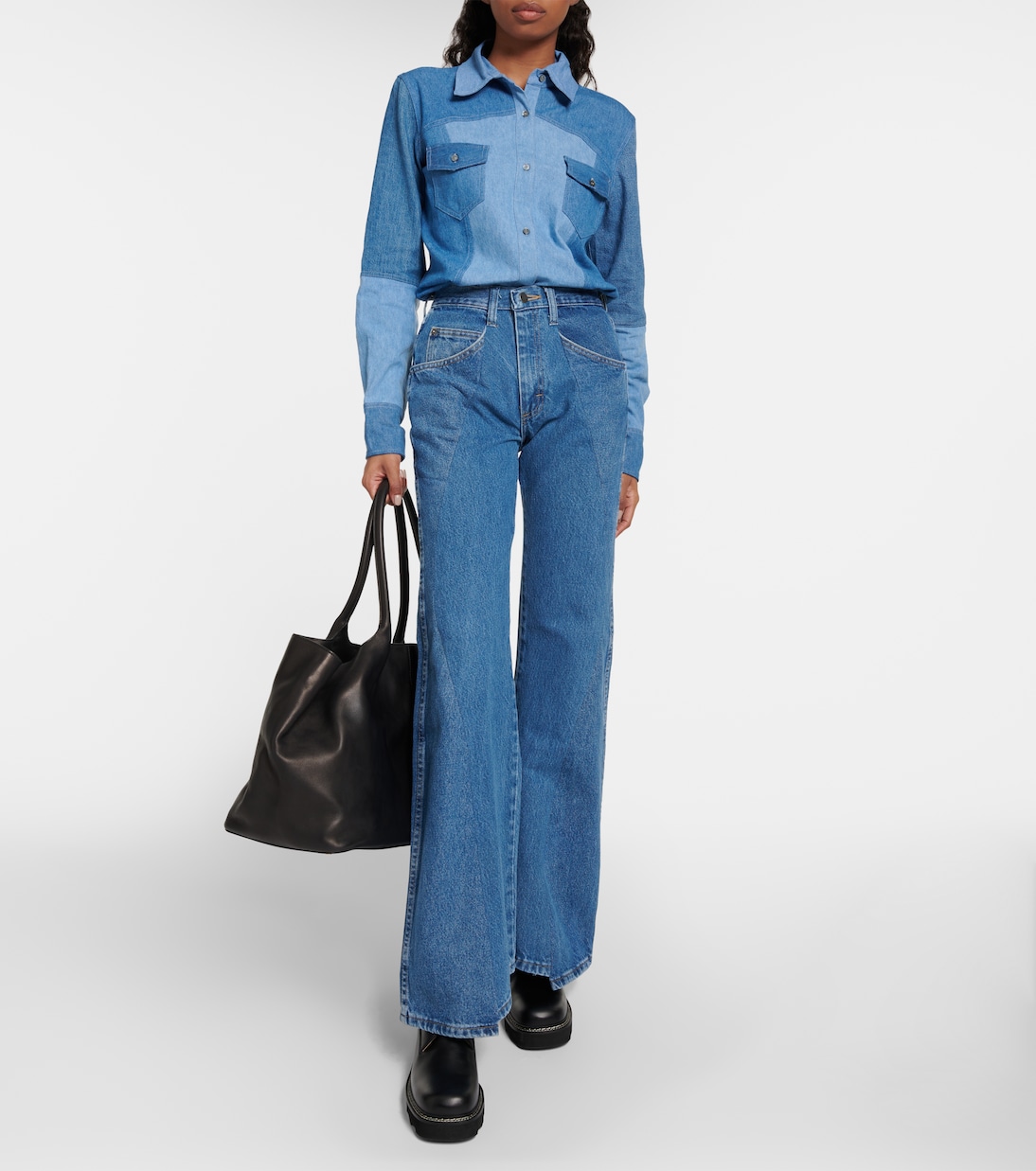Foster patchwork flared jeans | Gabriela Hearst