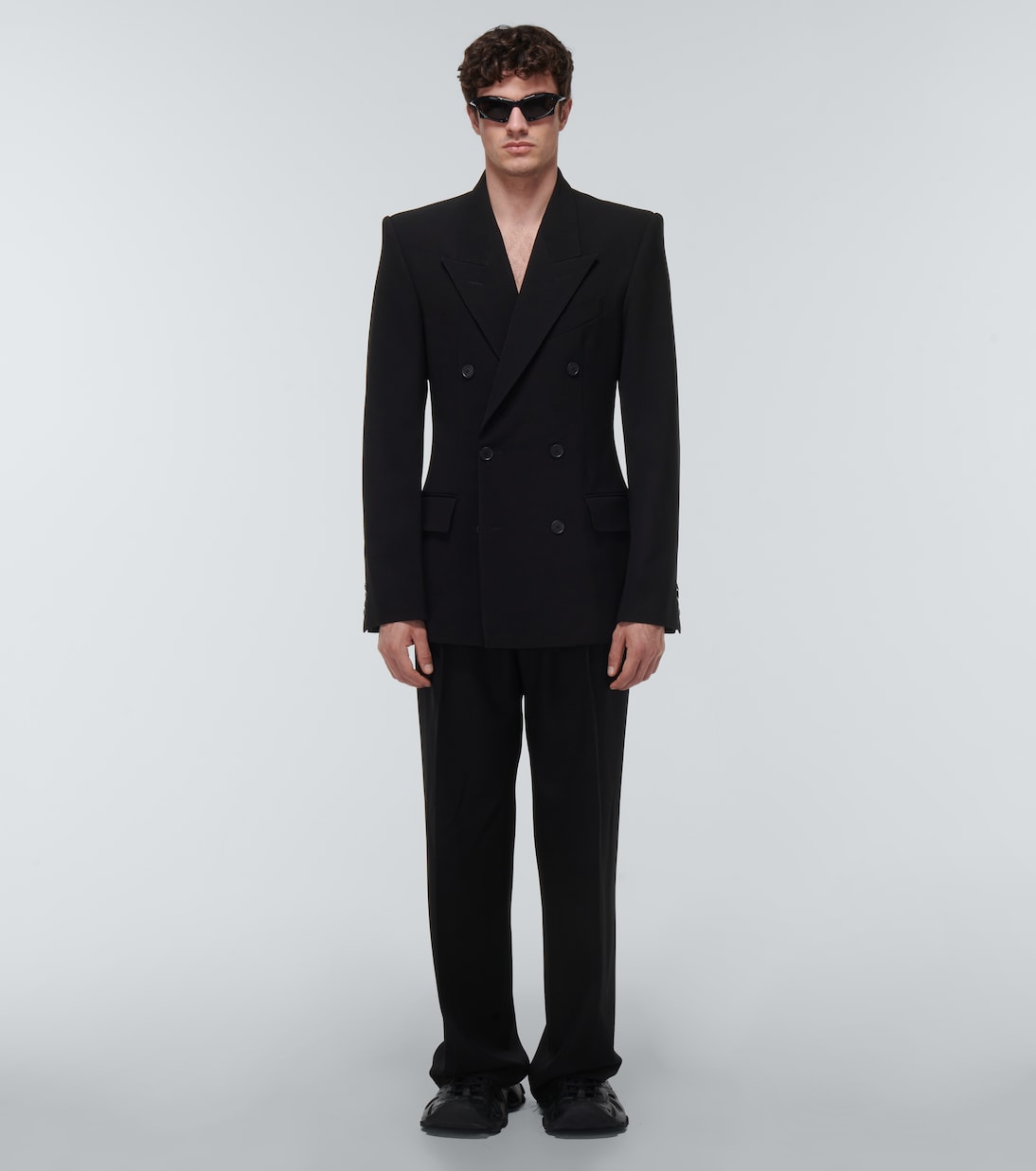 Wool-blend double-breasted blazer | Balenciaga