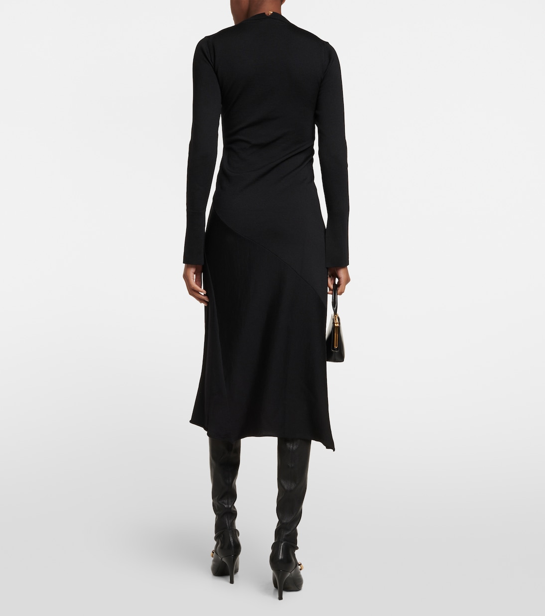 V-neck virgin wool midi dress | Jil Sander