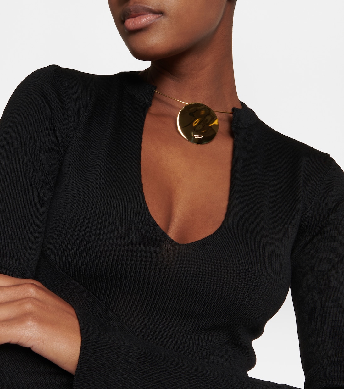 V-neck virgin wool midi dress | Jil Sander