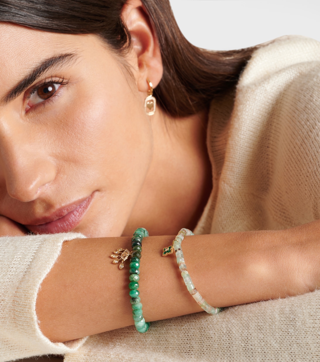Bracelet Evil Eye Fringe en or 14 ct et diamants | Sydney Evan
