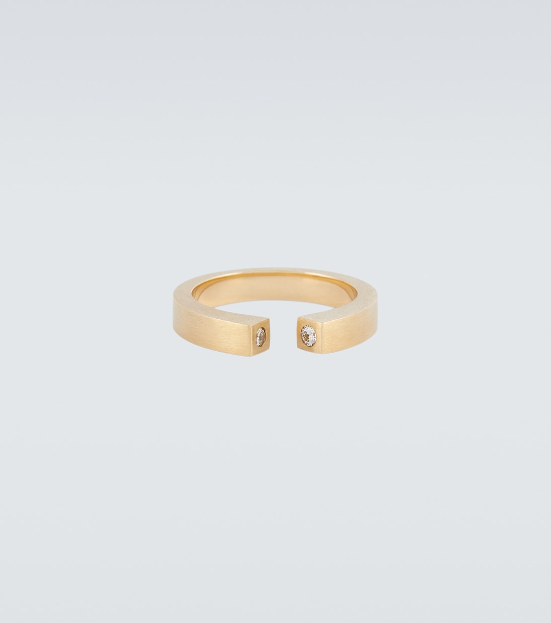 Anello Split in oro 9kt con diamanti | Tom Wood
