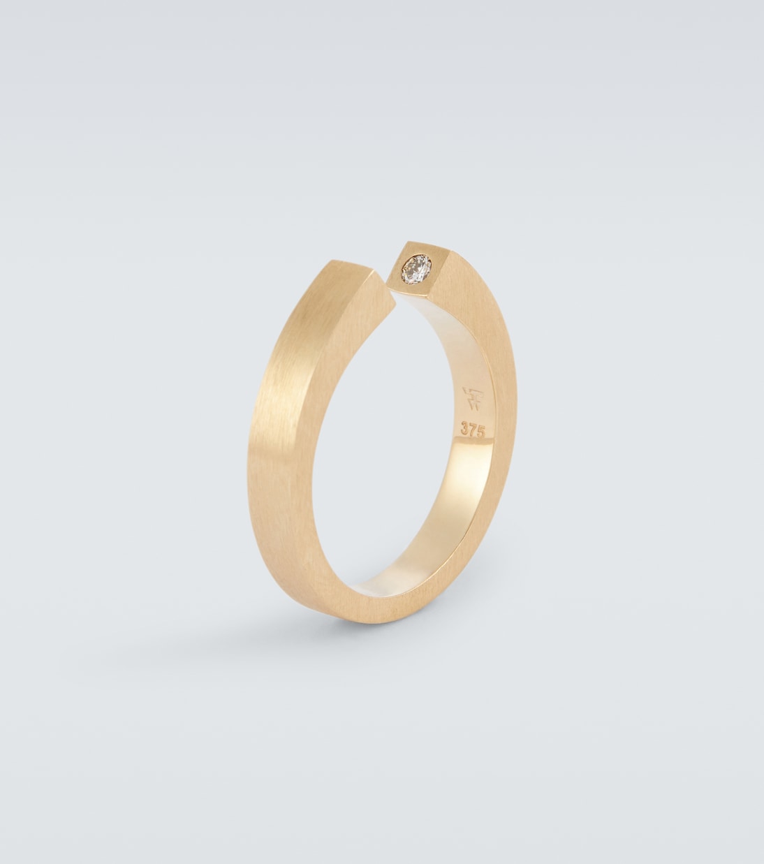 Anello Split in oro 9kt con diamanti | Tom Wood