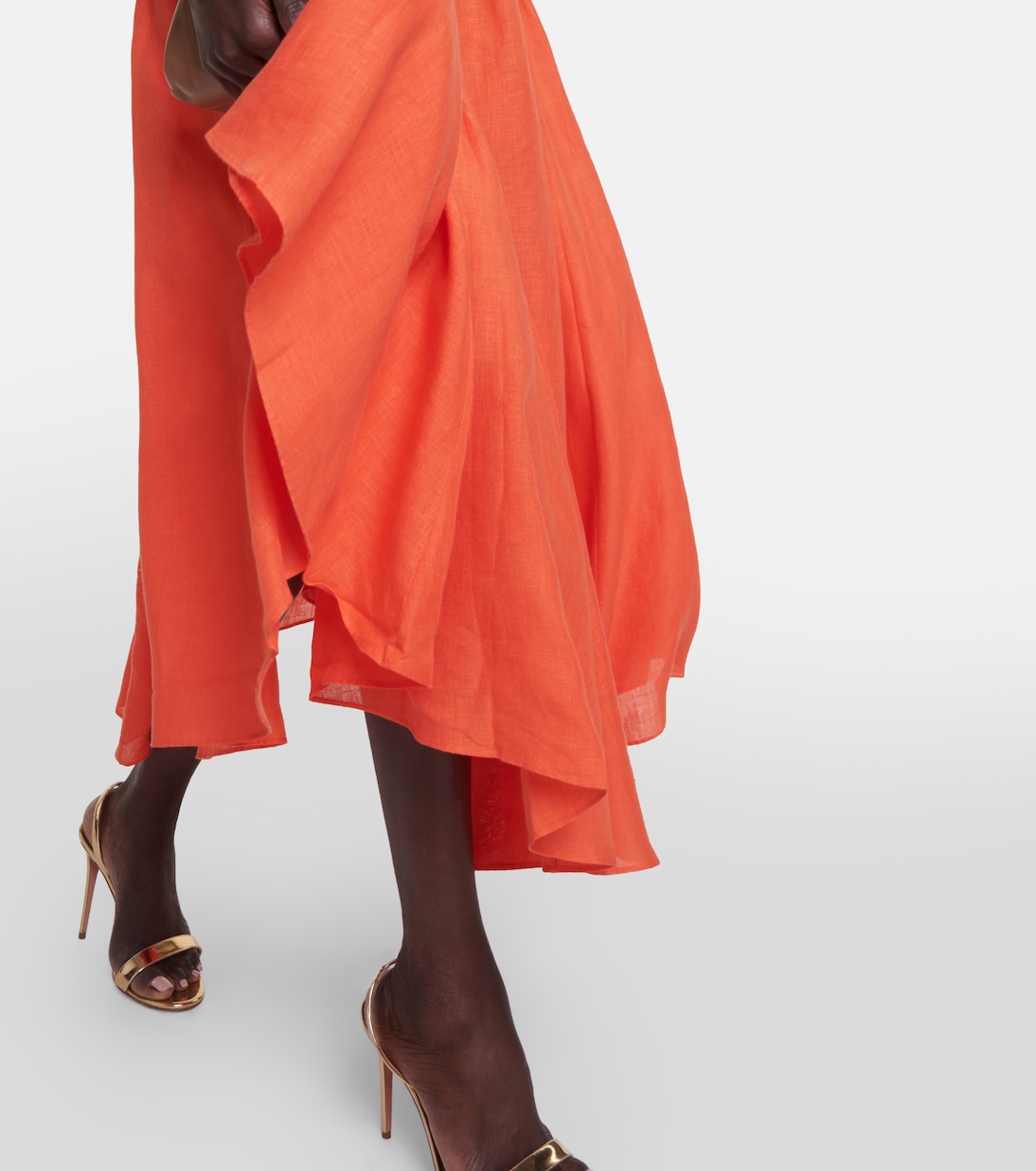 Vestido midi Raie de lino con aberturas | Zimmermann
