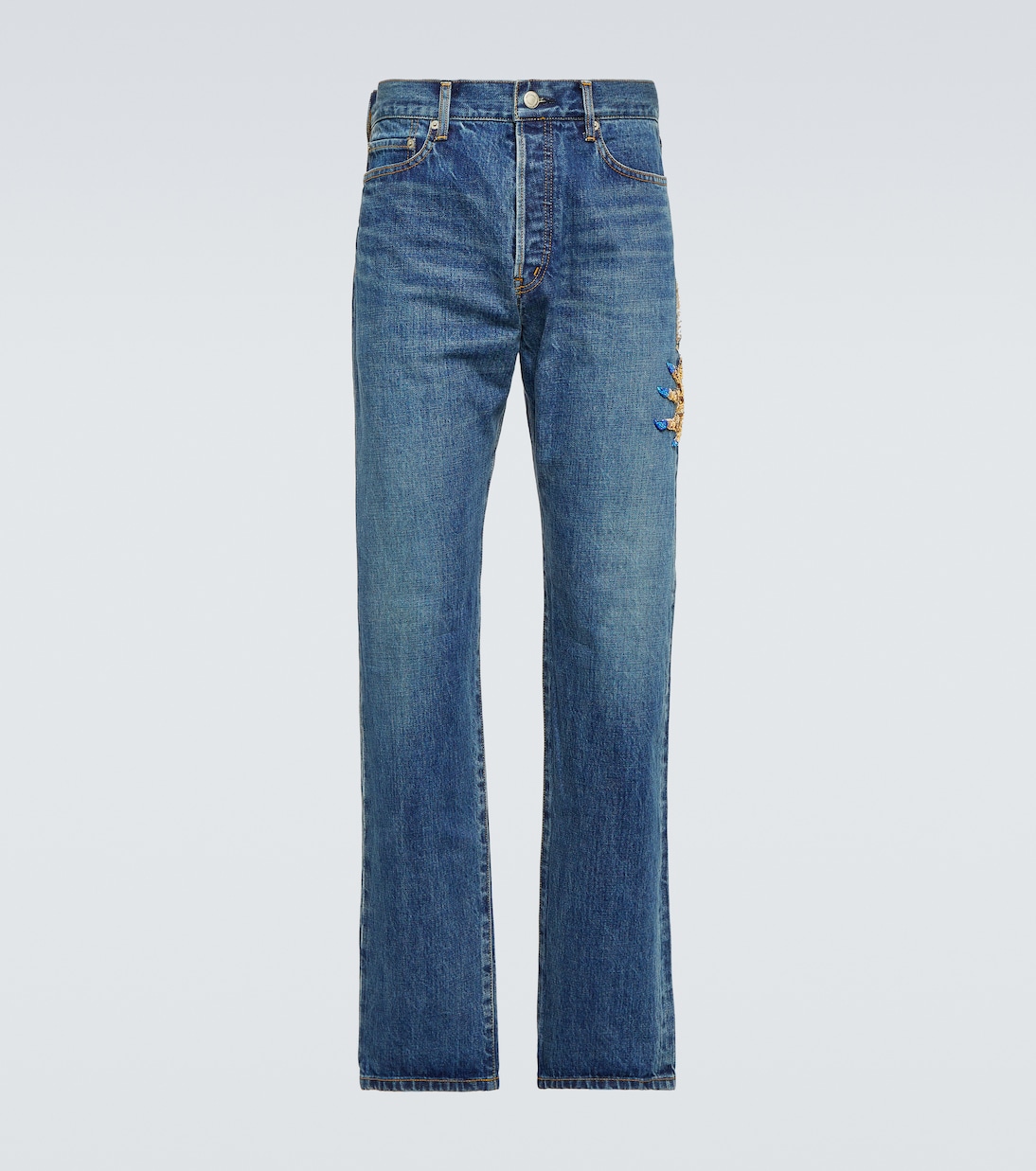 Jeans rectos con cuentas bordadas | Undercover